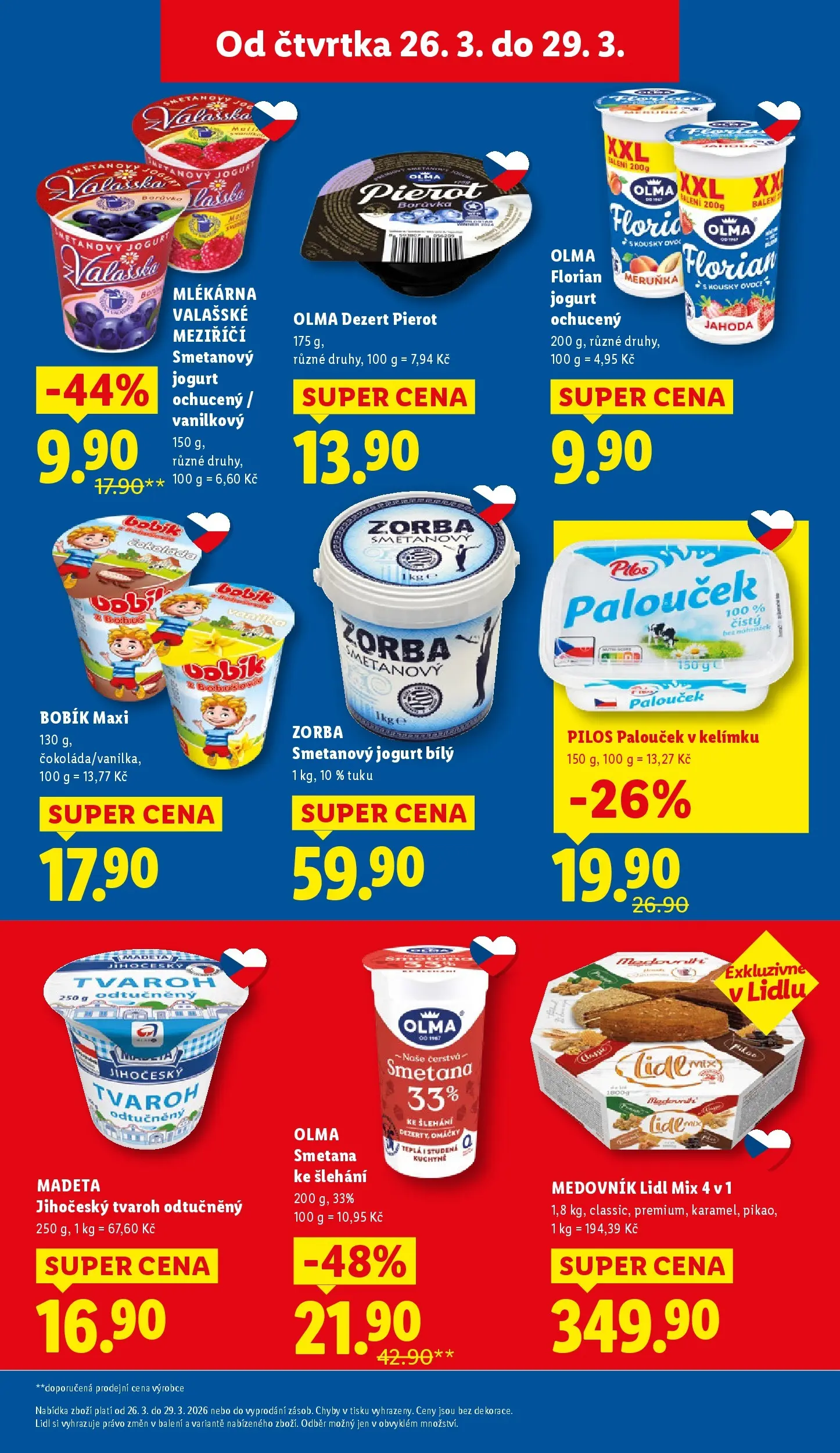Lidl leták od 25.03.2026 - Nový akční leták | Strana: 19 | Produkty: Jogurt, Medovník, Smetana ke šlehání, Kuchyně