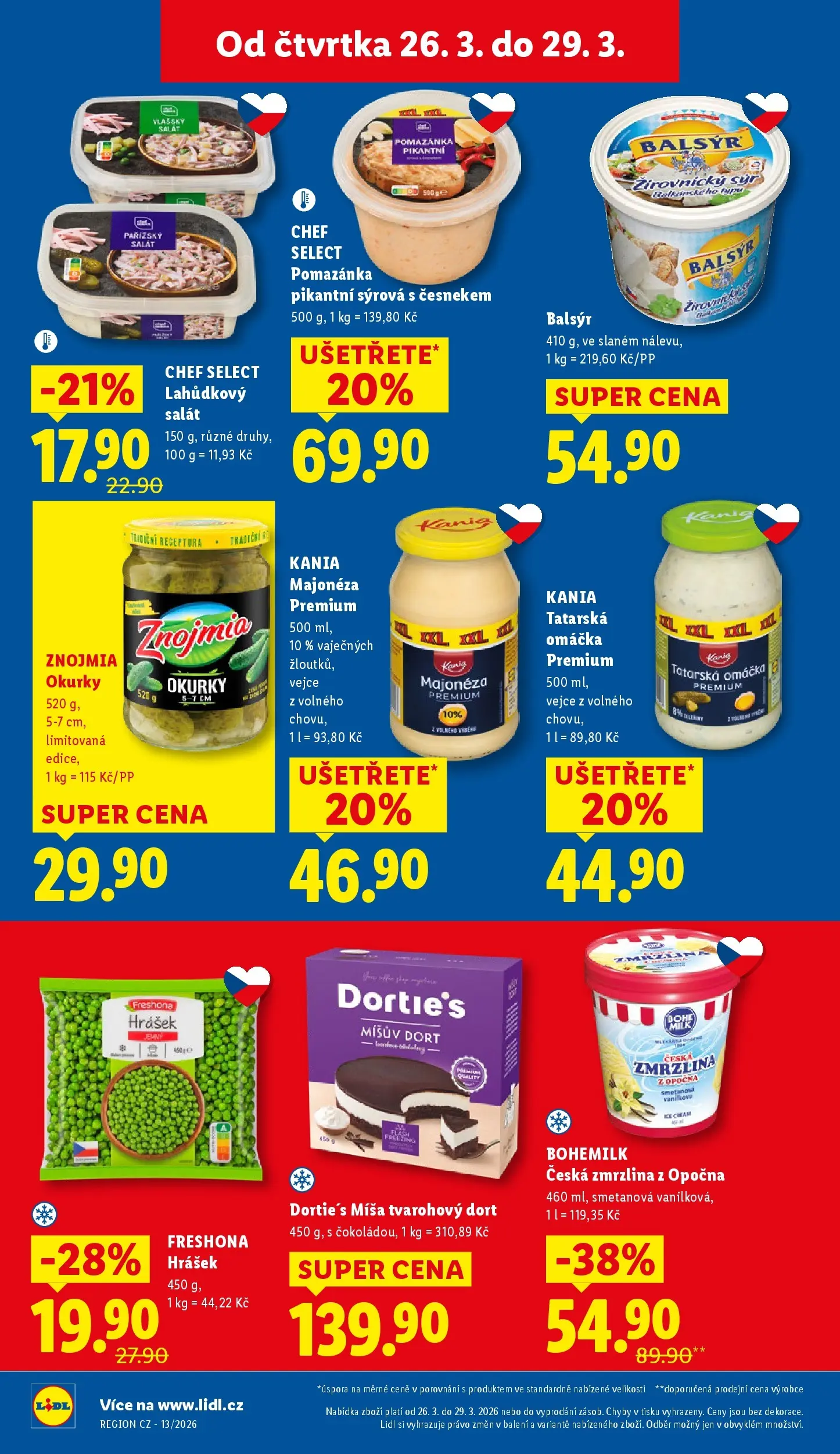 Lidl leták od 25.03.2026 - Nový akční leták | Strana: 20 | Produkty: Sýr, Salát, Pomazánka, Hrášek