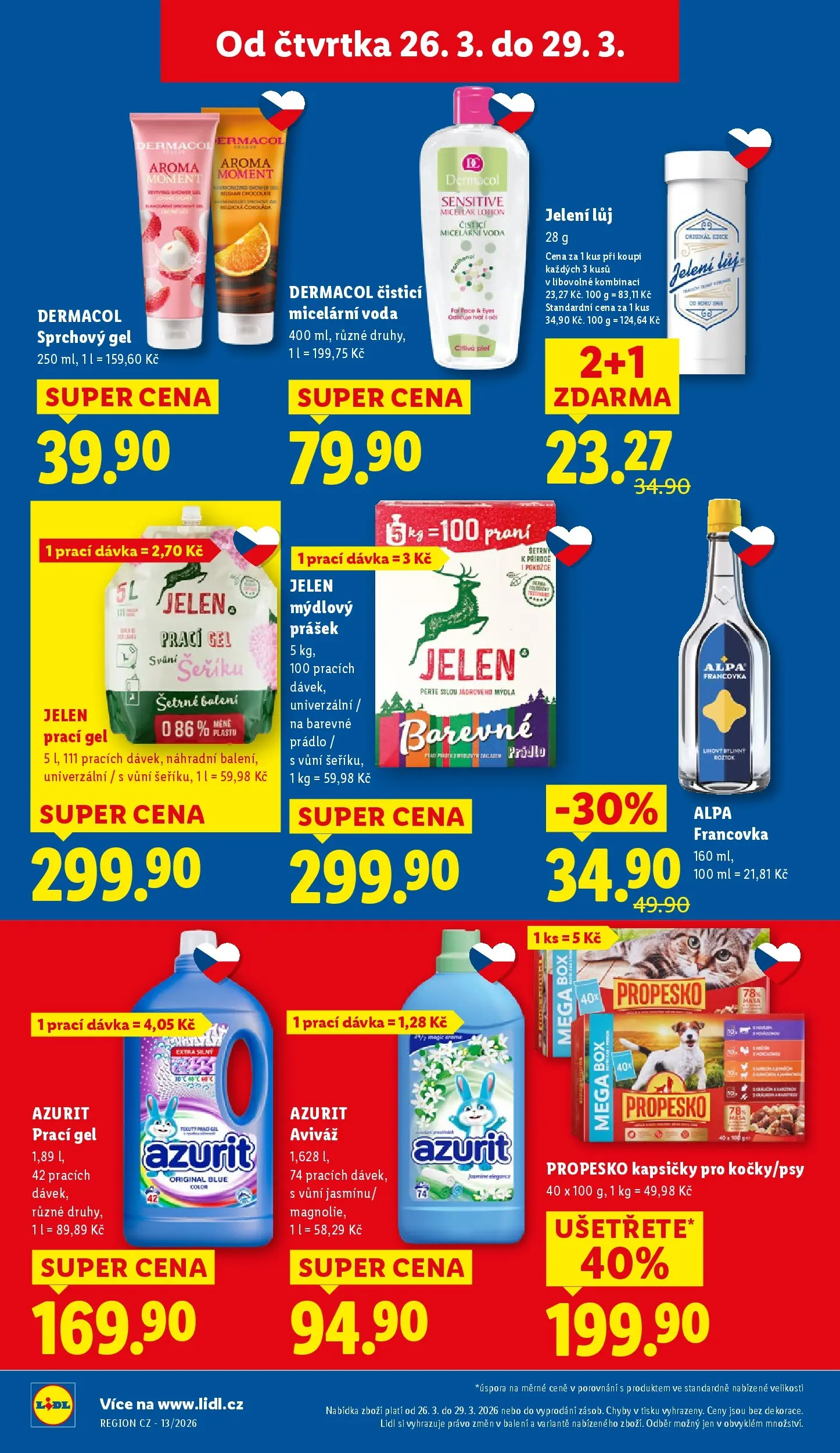 Lidl leták od 25.03.2026 - Nový akční leták | Strana: 26 | Produkty: Sprchový gel, Voda, Box, Alpa