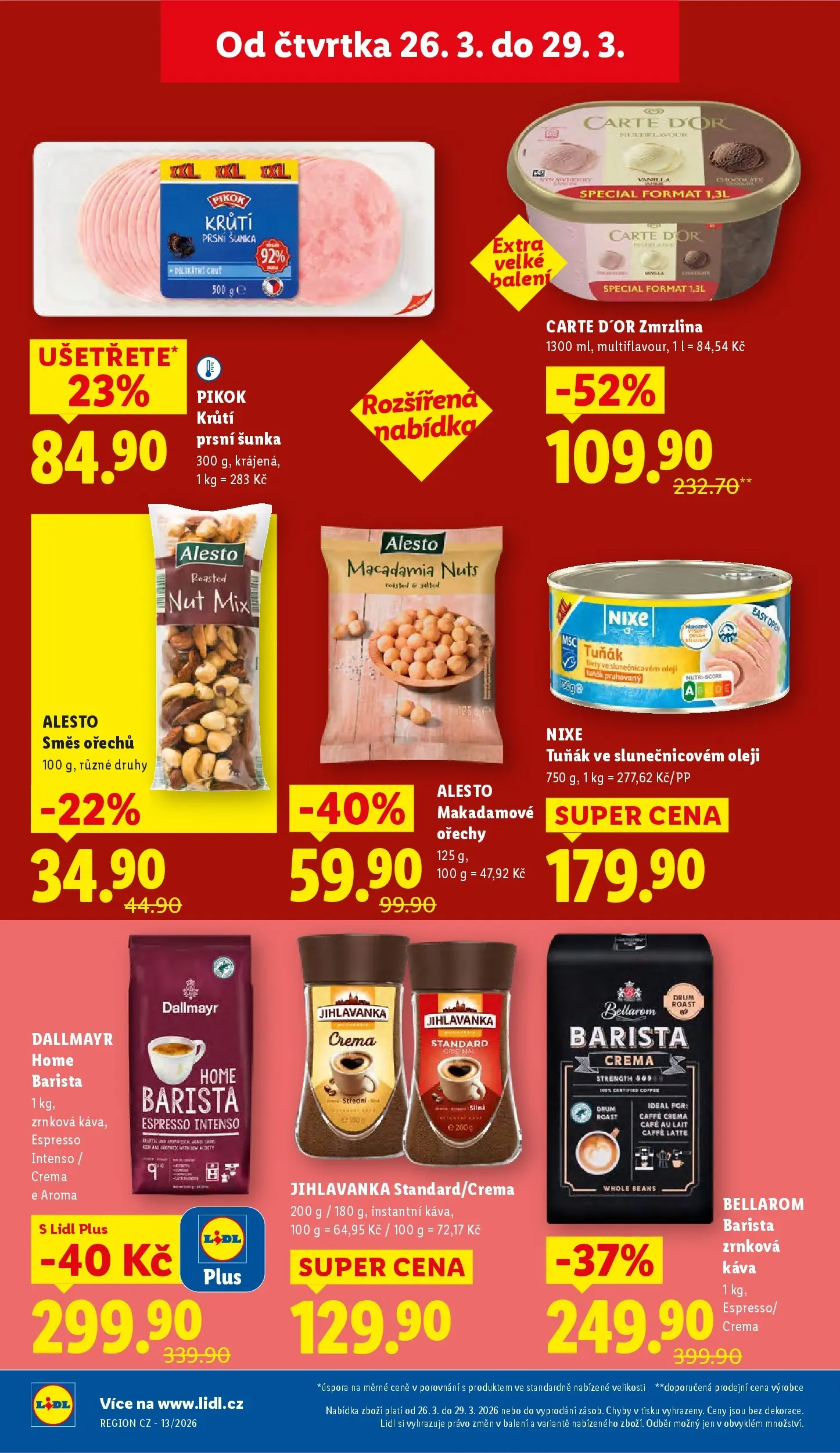 Lidl leták od 25.03.2026 - Nový akční leták | Strana: 28 | Produkty: Tuňák, Carte D'Or zmrzlina, Směs ořechů, Pikok