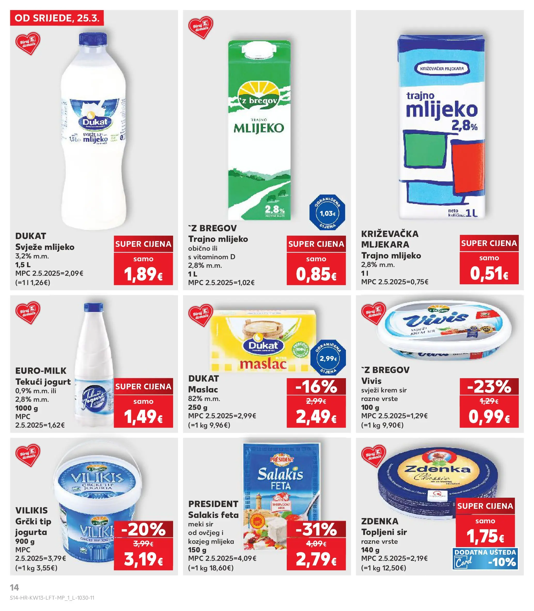Kaufland - Kaufland katalog do 31.03.2026 novi od 24.03.2026 na listanje > letak digitalni | Stranica: 14 | Proizvodi: Feta, Mlijeko, Sir, Jogurt