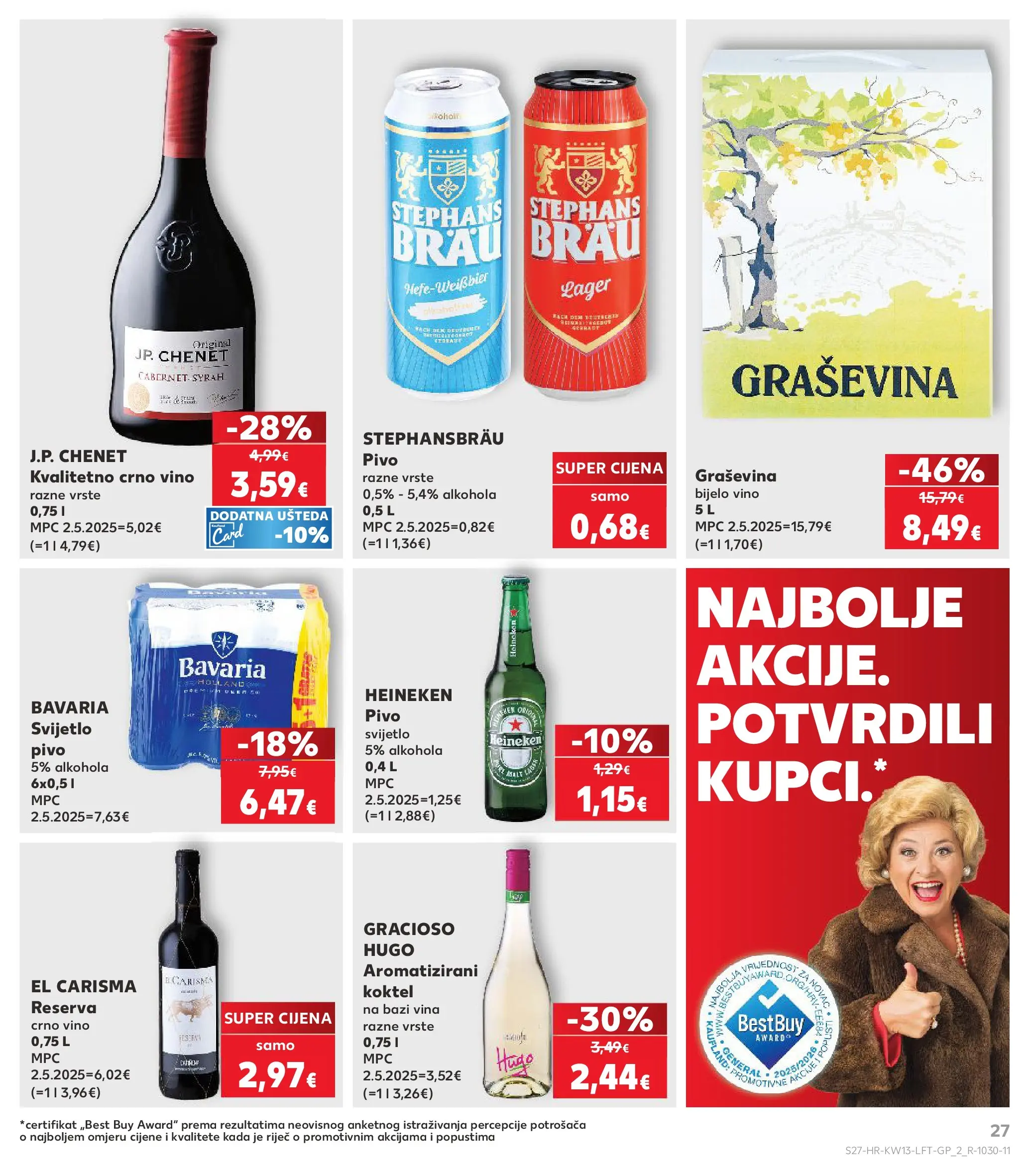 Kaufland - Kaufland katalog do 31.03.2026 novi od 24.03.2026 na listanje > letak digitalni | Stranica: 27 | Proizvodi: Vino, Pivo, Heineken, Crno vino