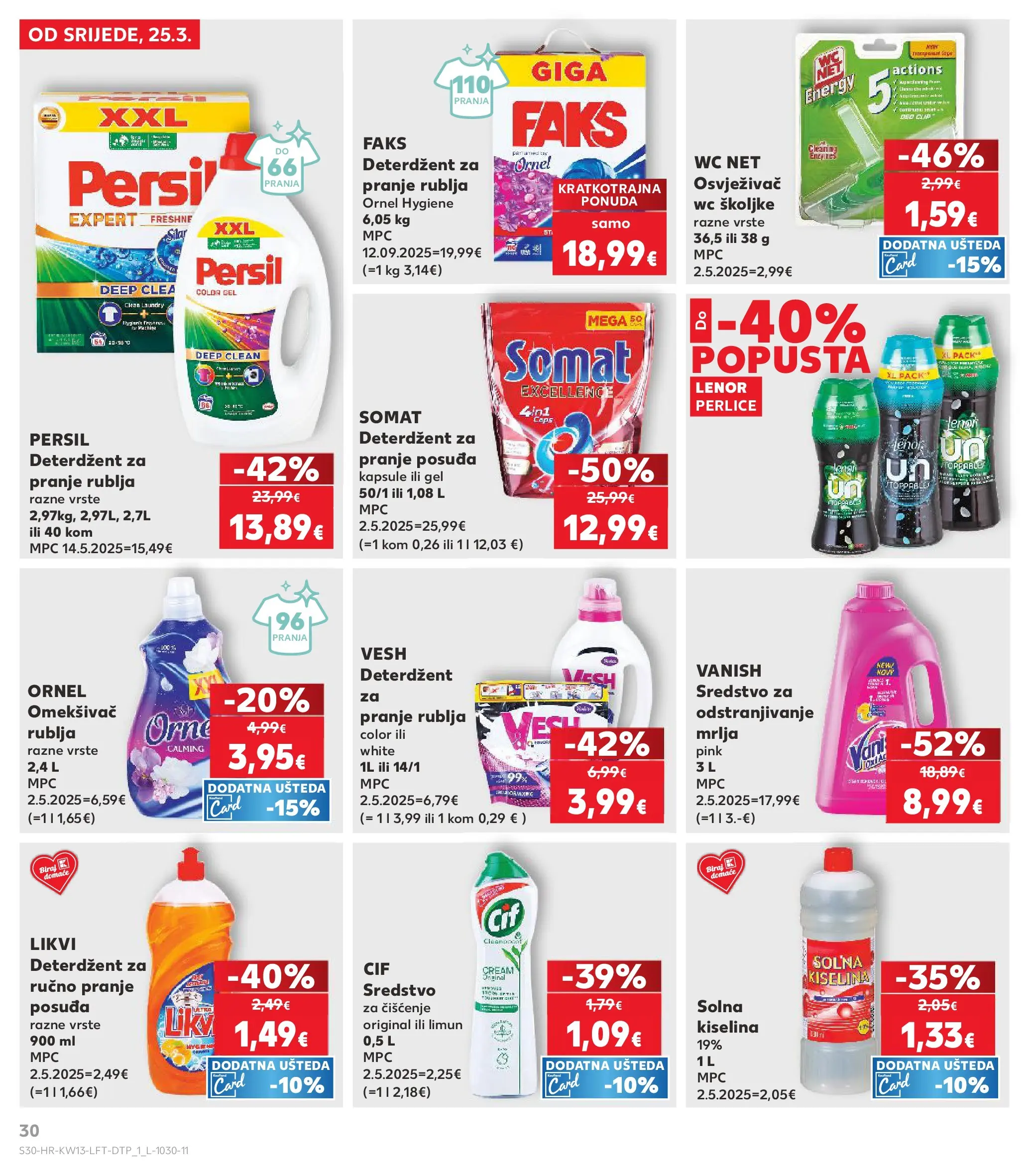Kaufland - Kaufland katalog do 31.03.2026 novi od 24.03.2026 na listanje > letak digitalni | Stranica: 30 | Proizvodi: Solna kiselina, Omekšivač, Deterdžent, Vanish