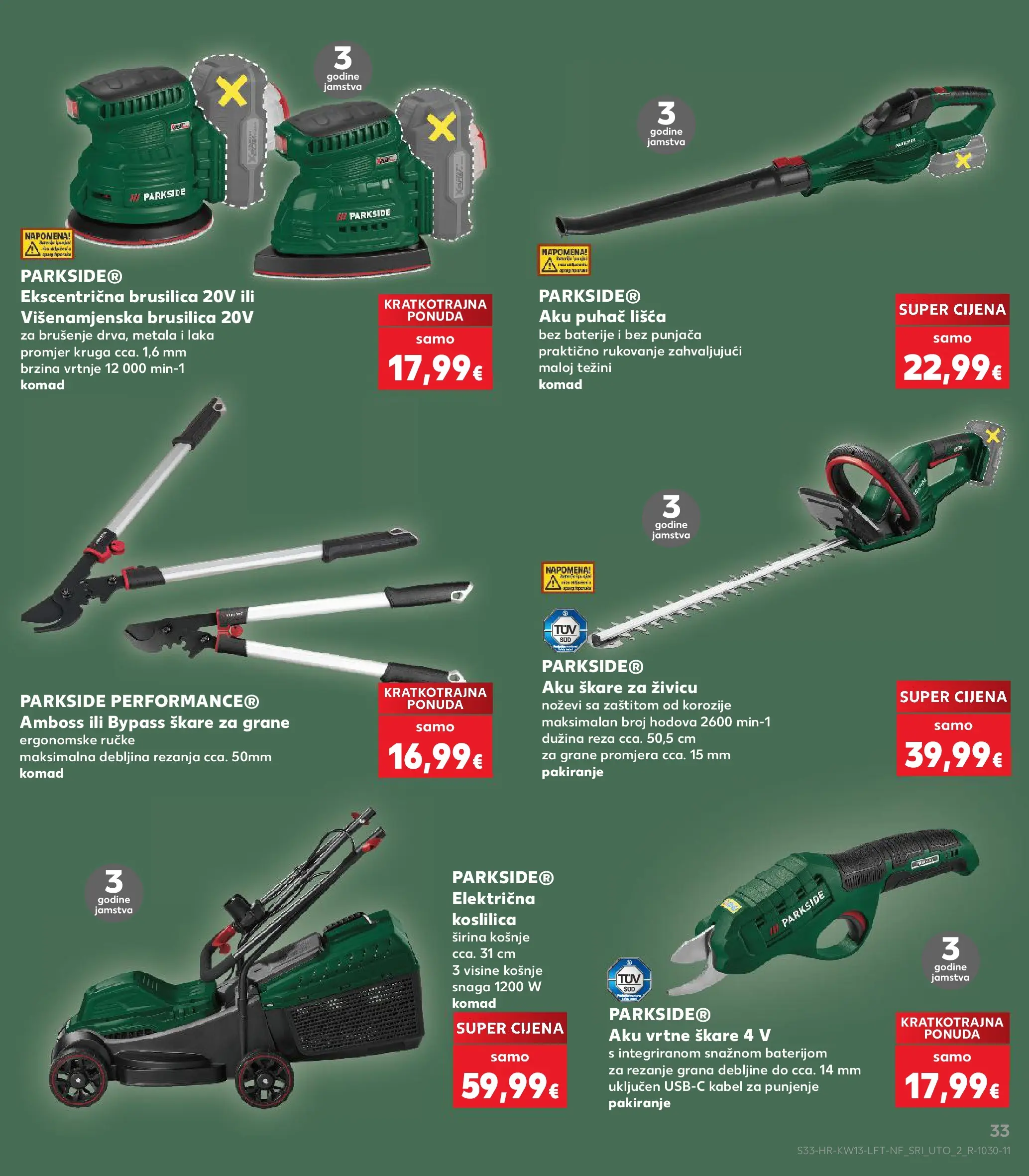 Kaufland - Kaufland katalog do 31.03.2026 novi od 24.03.2026 na listanje > letak digitalni | Stranica: 33 | Proizvodi: Brusilica, Škare, Kabel, Parkside