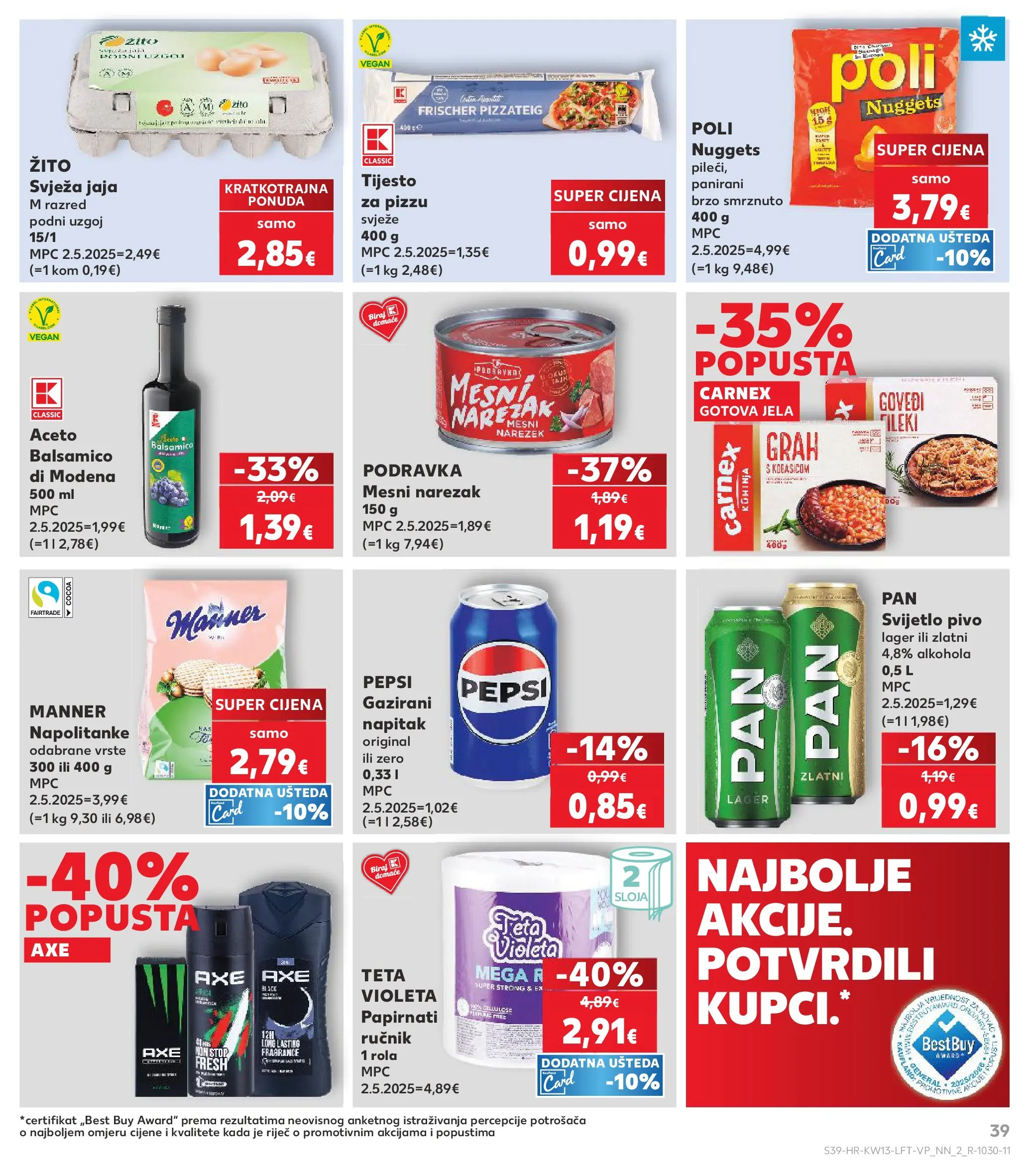 Kaufland - Kaufland katalog do 31.03.2026 novi od 24.03.2026 na listanje > letak digitalni | Stranica: 39 | Proizvodi: Feta, Podravka, Ručnik, Violeta