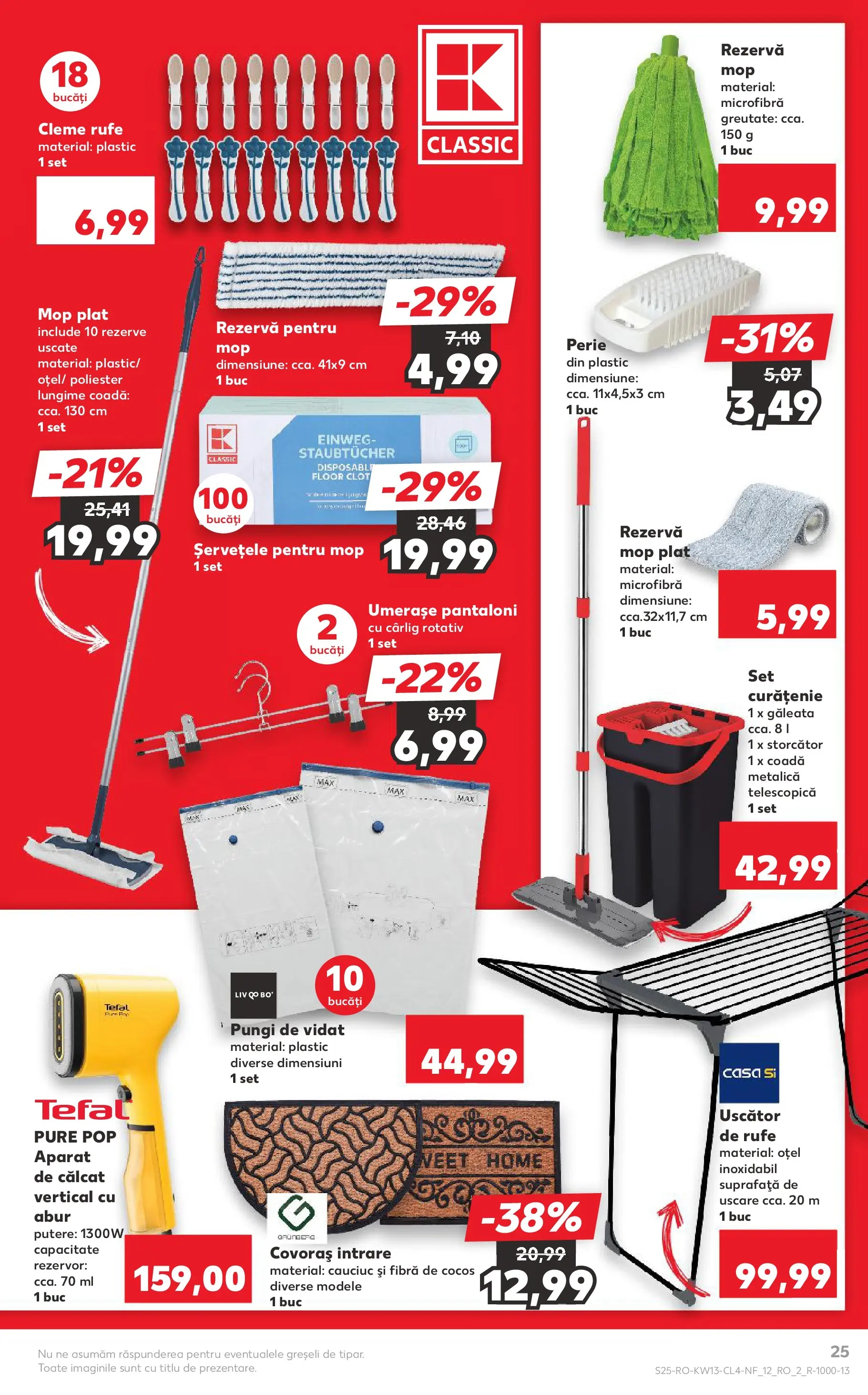 Kaufland Domnesti 24.03.2026 - Revista si Oferta | Pagină: 25 | Produse: Uscător, Storcător, Mop, Pantaloni