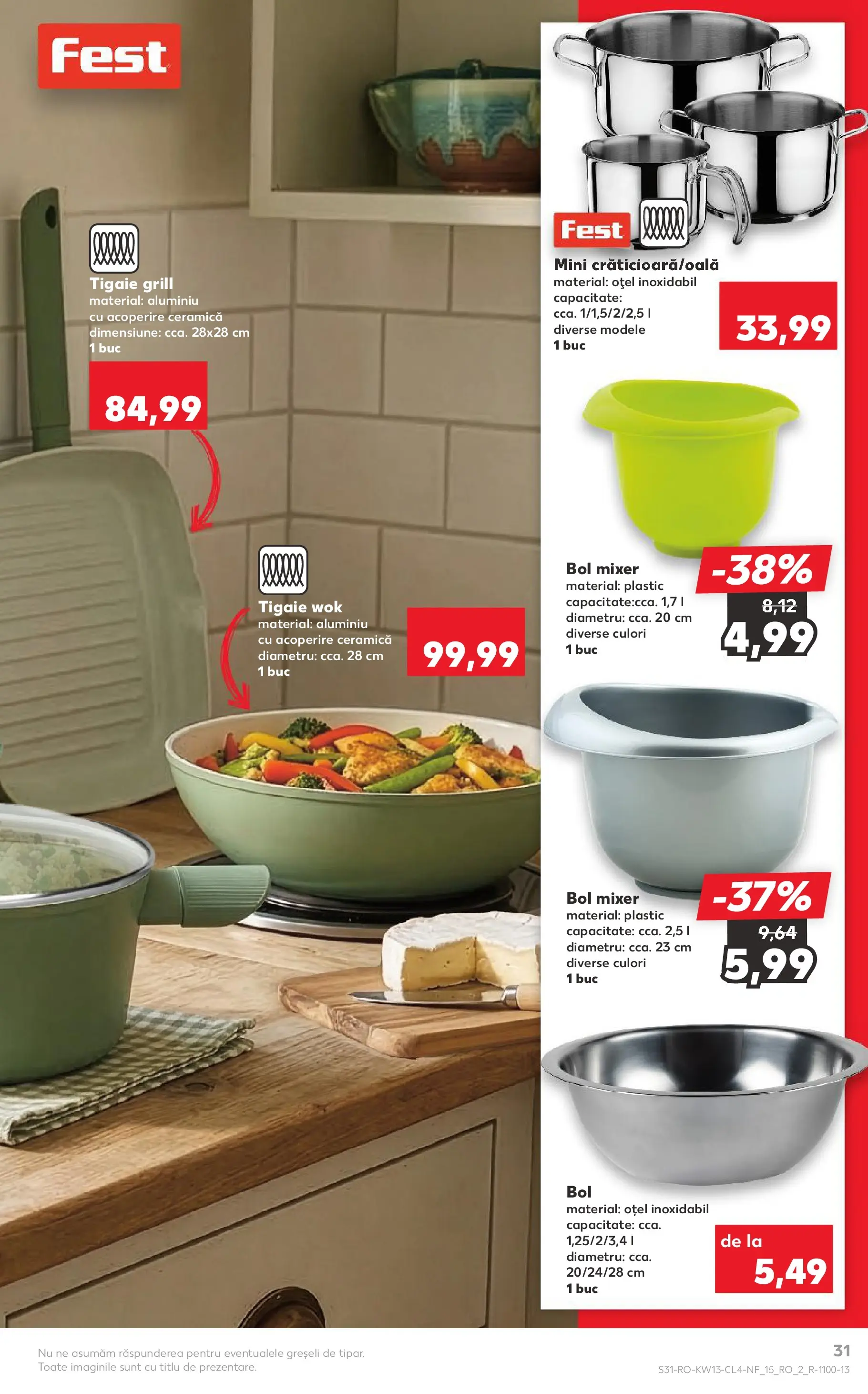 Kaufland Constanța 24.03.2026 - Revista si Oferta | Pagină: 31 | Produse: Tigaie, Grill, Mixer, Bol
