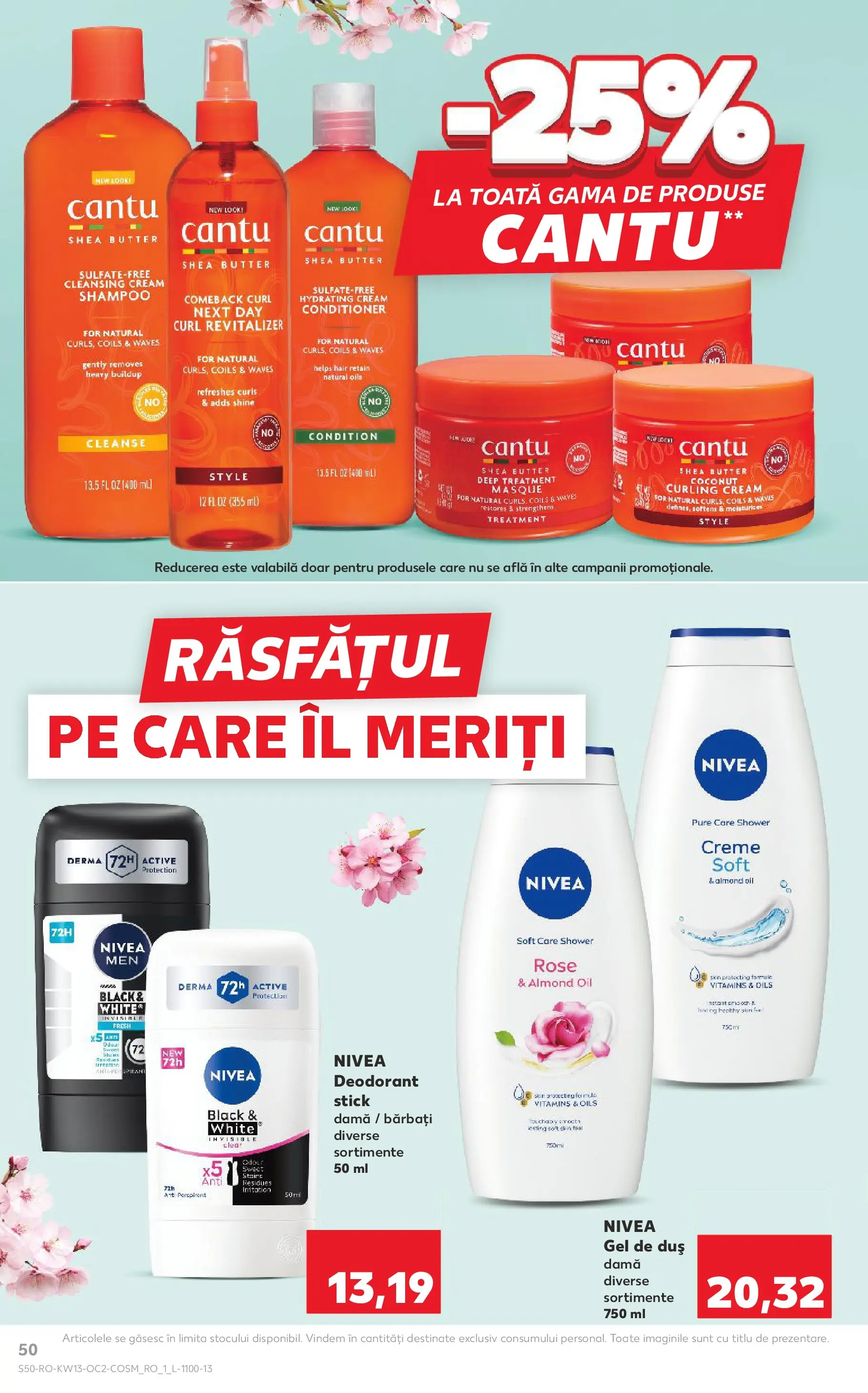 Kaufland Ploiești 25.03.2026 - Revista si Oferta | Pagină: 50 | Produse: Delgeç, Duș, Gel de duș, Deodorant
