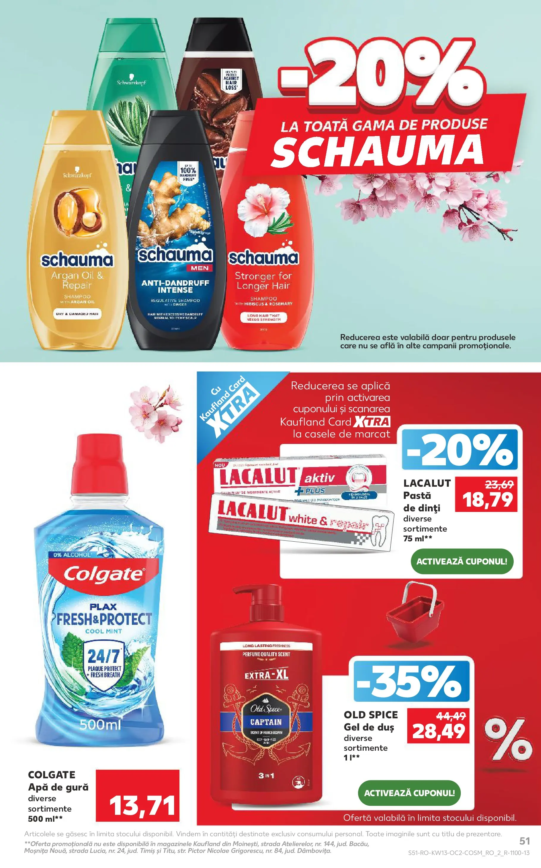 Kaufland Ploiești 25.03.2026 - Revista si Oferta | Pagină: 51 | Produse: Kısırlaştırılmış Kedi Maması, Duș, Pastă de dinți, Apă de gură