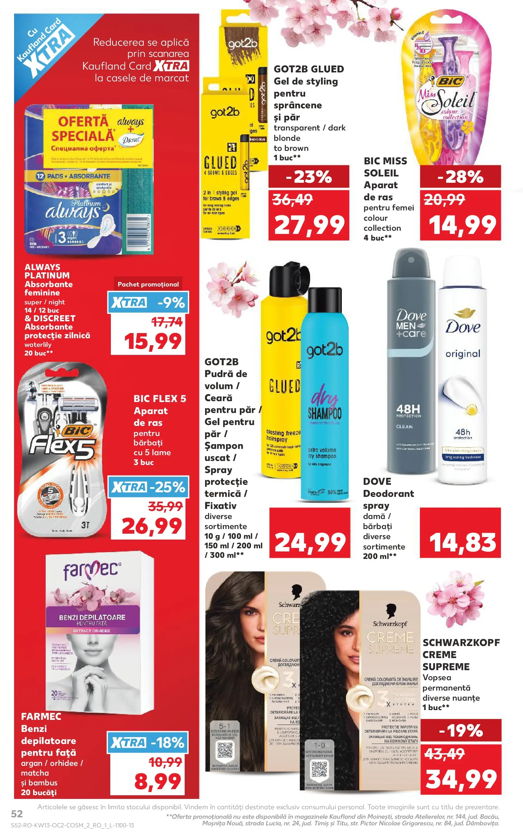 Kaufland Ploiești 25.03.2026 - Revista si Oferta | Pagină: 52 | Produse: Aparat De Ras, Vopsea, Cremă, Absorbante