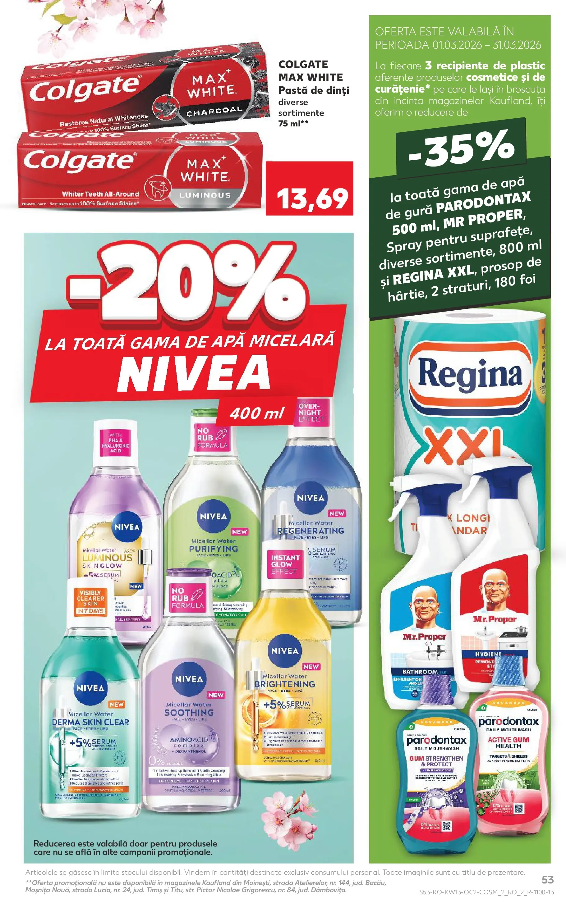 Kaufland Ploiești 25.03.2026 - Revista si Oferta | Pagină: 53 | Produse: Apă micelară, Pastă de dinți, Apă de gură, Apă
