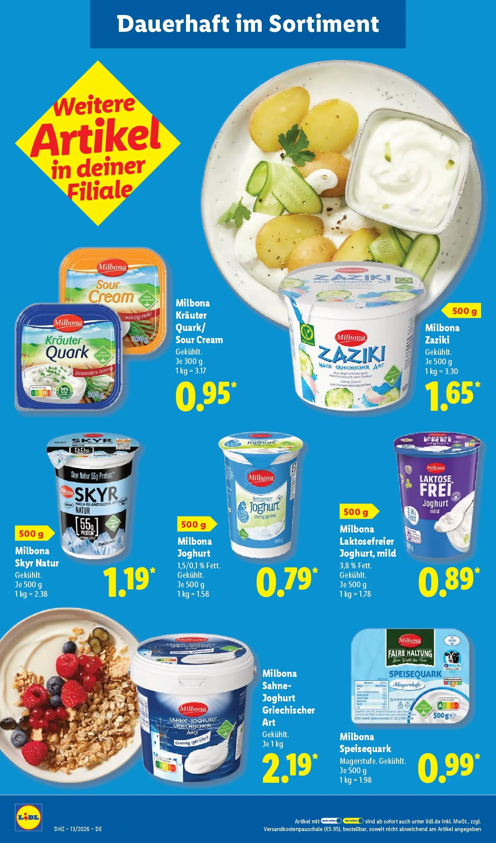Lidl Prospekt Hof-innenstadt (ab 22.03.2026) zum Blättern » Angebote | Seite: 20 | Produkte: Quark, Knoblauch, Sahne, Speisequark