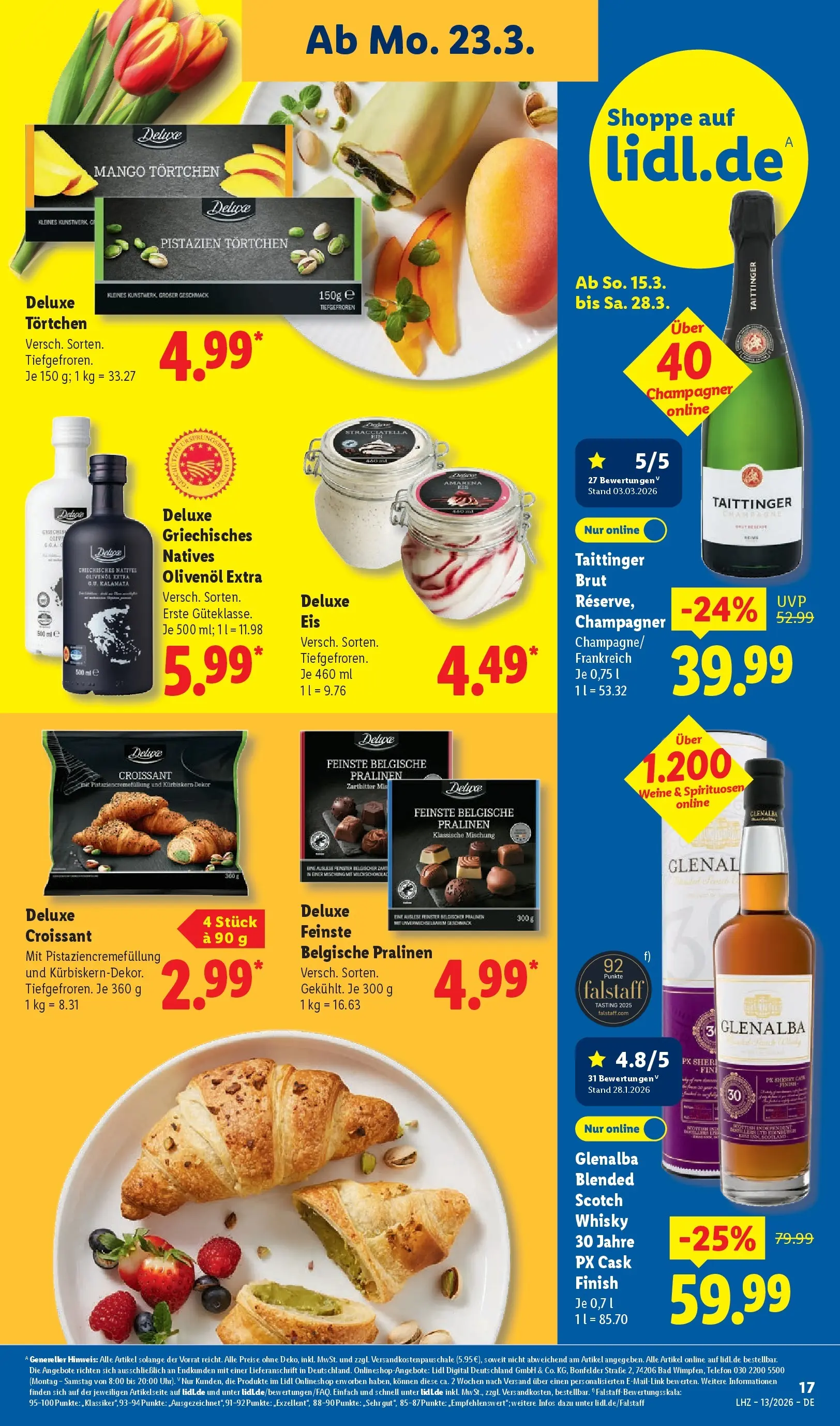 Lidl Prospekt Hof-innenstadt (ab 22.03.2026) zum Blättern » Angebote | Seite: 29 | Produkte: Whisky, Bad, Croissant, Mango