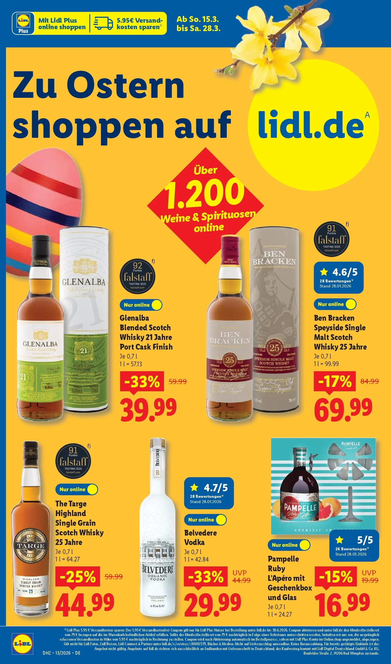 Lidl Prospekt Hof-innenstadt (ab 22.03.2026) zum Blättern » Angebote | Seite: 36 | Produkte: Whisky, Bad, Finish, Vodka