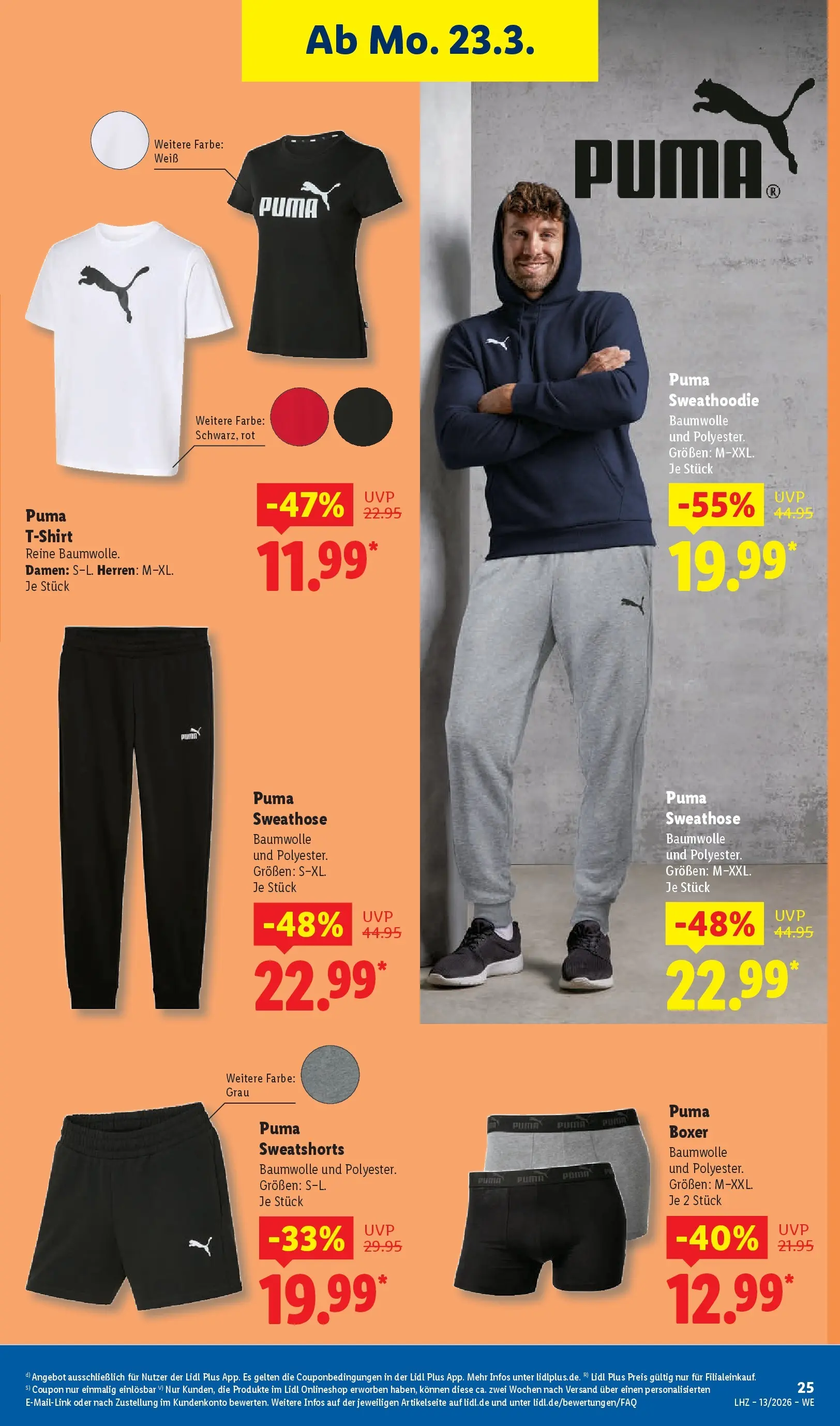 Lidl Prospekt Künzell (ab 23.03.2026) zum Blättern » Angebote | Seite: 45 | Produkte: Sweathose, Sweatshorts, Boxer