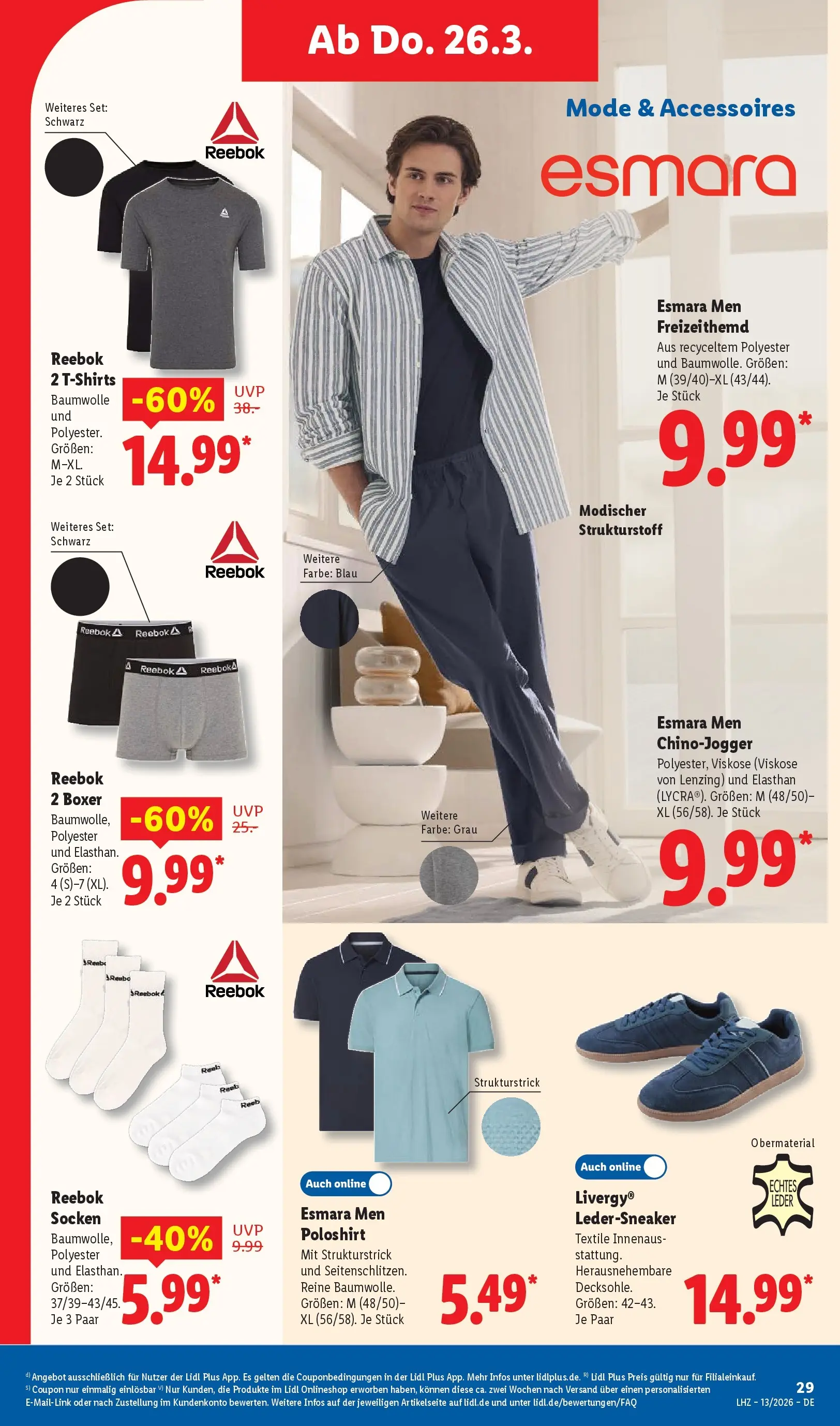 Lidl Prospekt Hof-innenstadt (ab 22.03.2026) zum Blättern » Angebote | Seite: 49 | Produkte: Freizeithemd, Poloshirt, Socken, Boxer