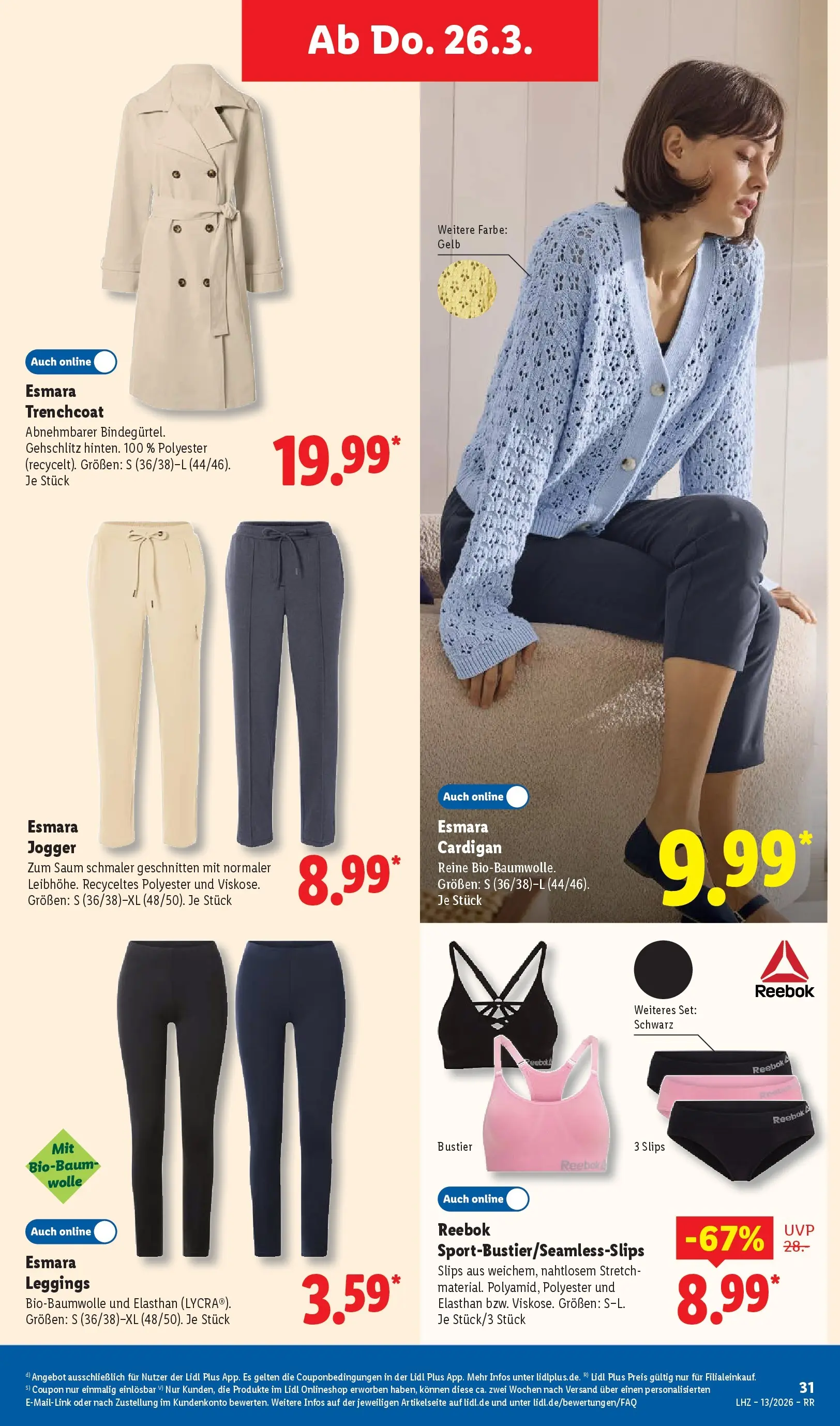 Lidl Prospekt Hagen (ab 20.03.2026) zum Blättern » Angebote | Seite: 47 | Produkte: Trenchcoat, Cardigan, Leggings