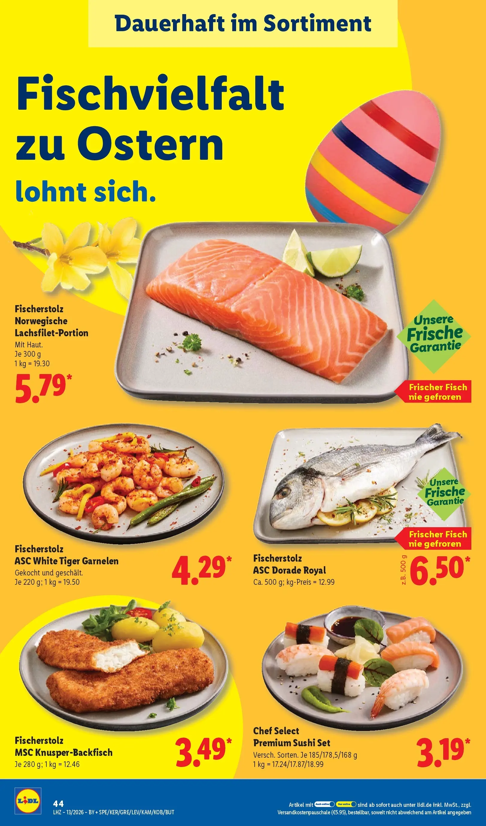 Lidl Prospekt Hof-innenstadt (ab 22.03.2026) zum Blättern » Angebote | Seite: 66 | Produkte: Dorade, Garnelen, Fisch, Tiger garnelen
