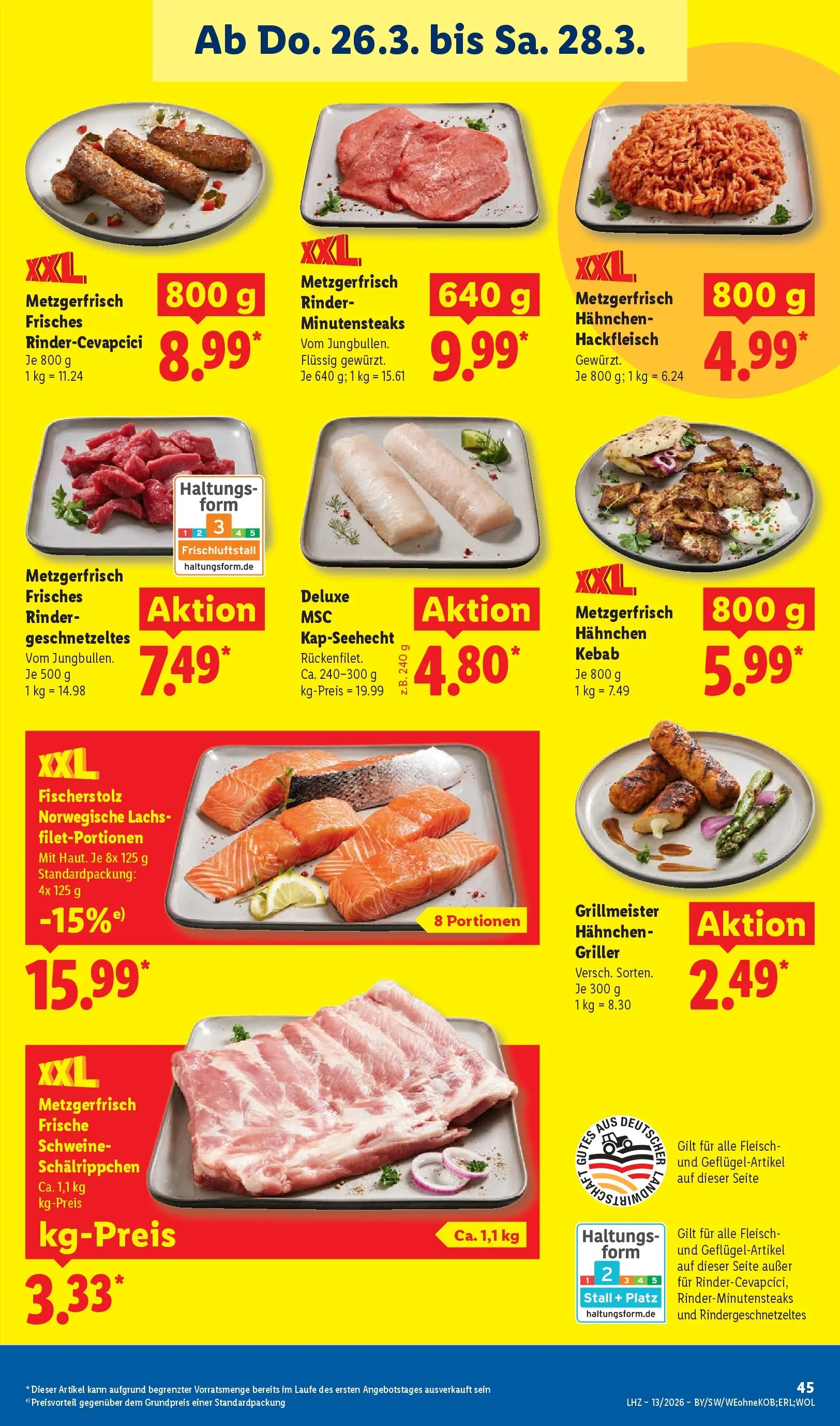 Lidl Prospekt Hof-innenstadt (ab 22.03.2026) zum Blättern » Angebote | Seite: 67 | Produkte: Hahnchen, Lachs, Fleisch, Griller
