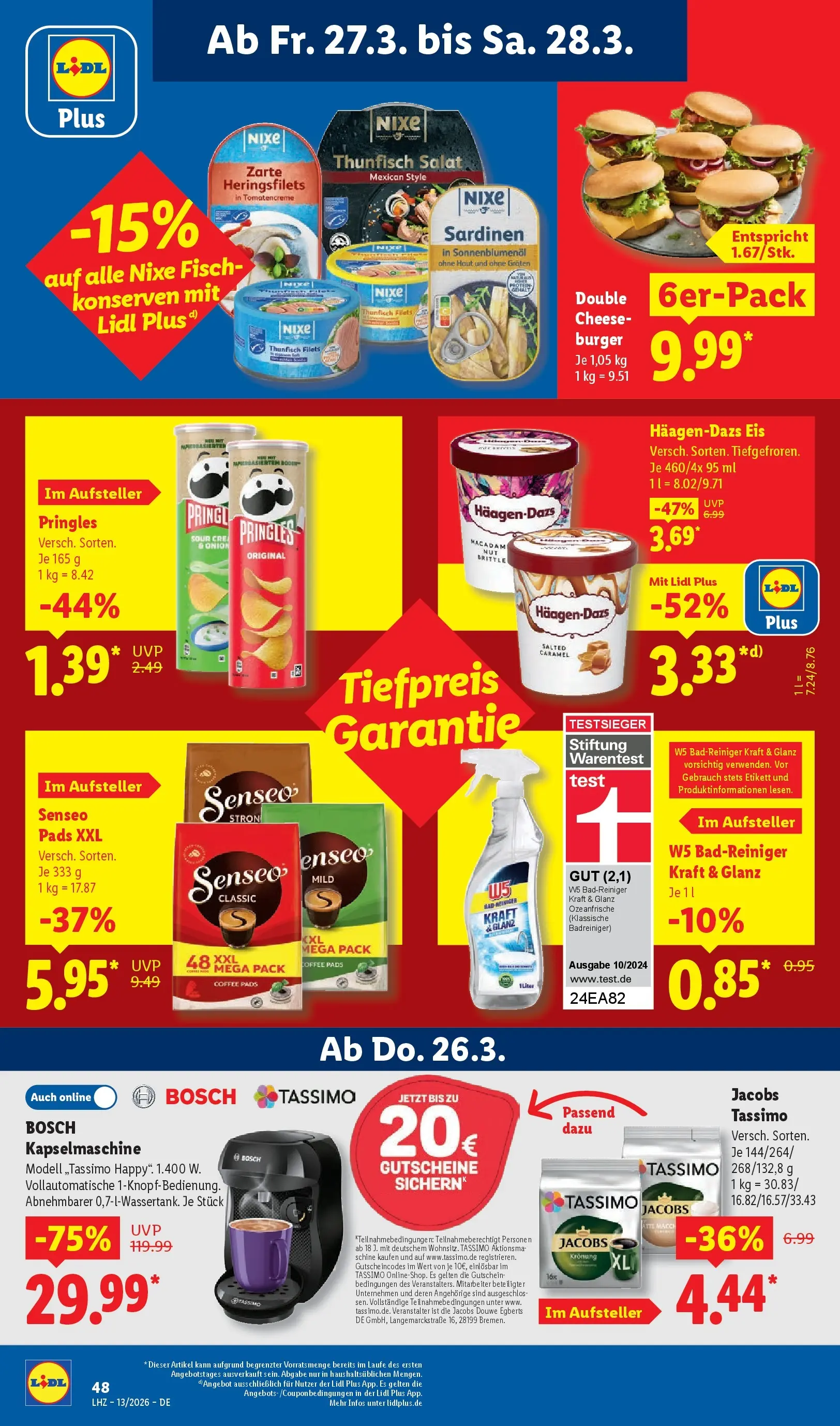 Lidl Prospekt Hof-innenstadt (ab 22.03.2026) zum Blättern » Angebote | Seite: 72 | Produkte: Bosch, Senseo, Fisch, Pringles