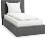 JYSK JYSK Рамка за легло HASLEV 90x200 със съхранение тъмносив текстил