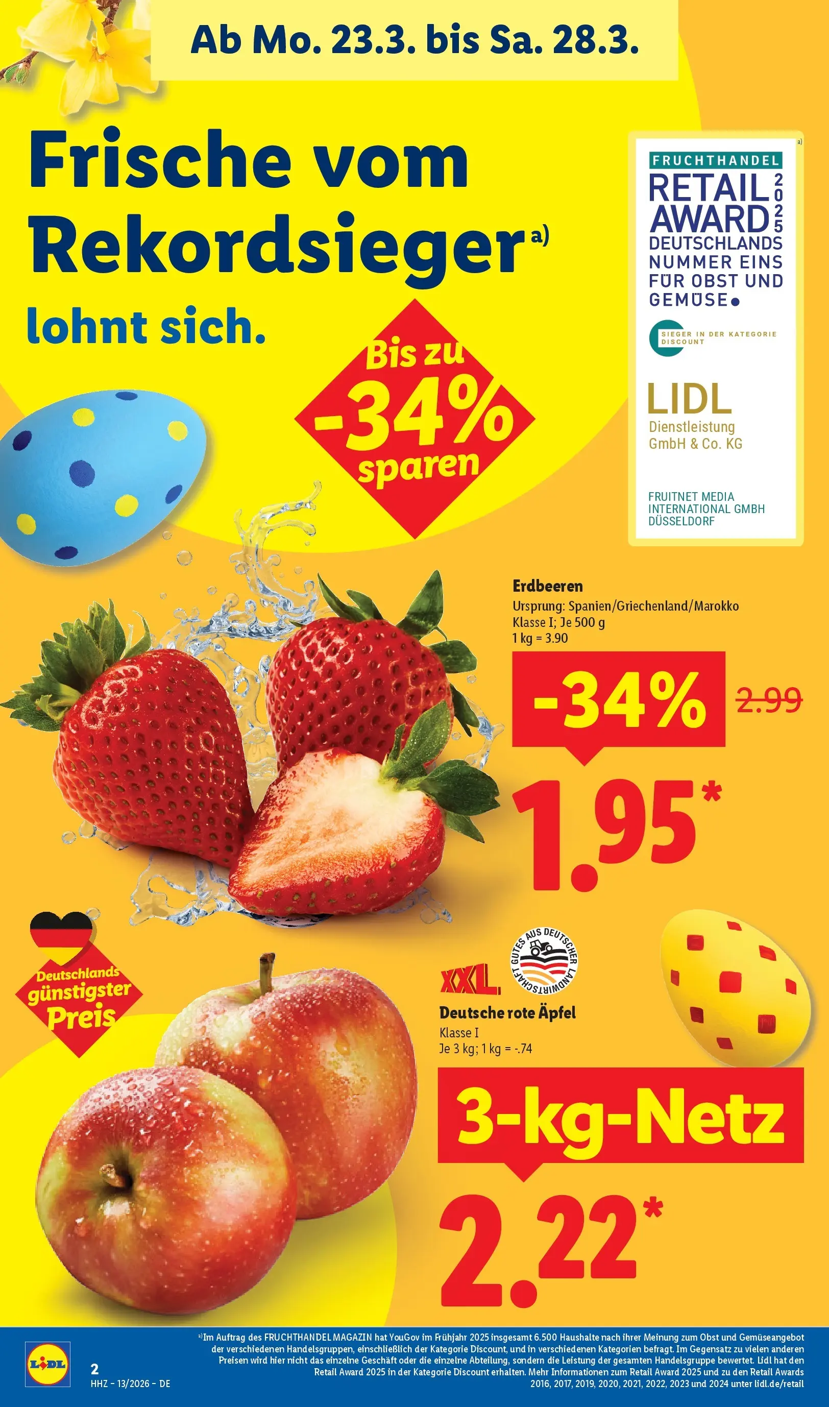 Lidl Prospekt München-laim (ab 22.03.2026) zum Blättern » Angebote | Seite: 4 | Produkte: Äpfel, Gemüse, Obst, Erdbeeren
