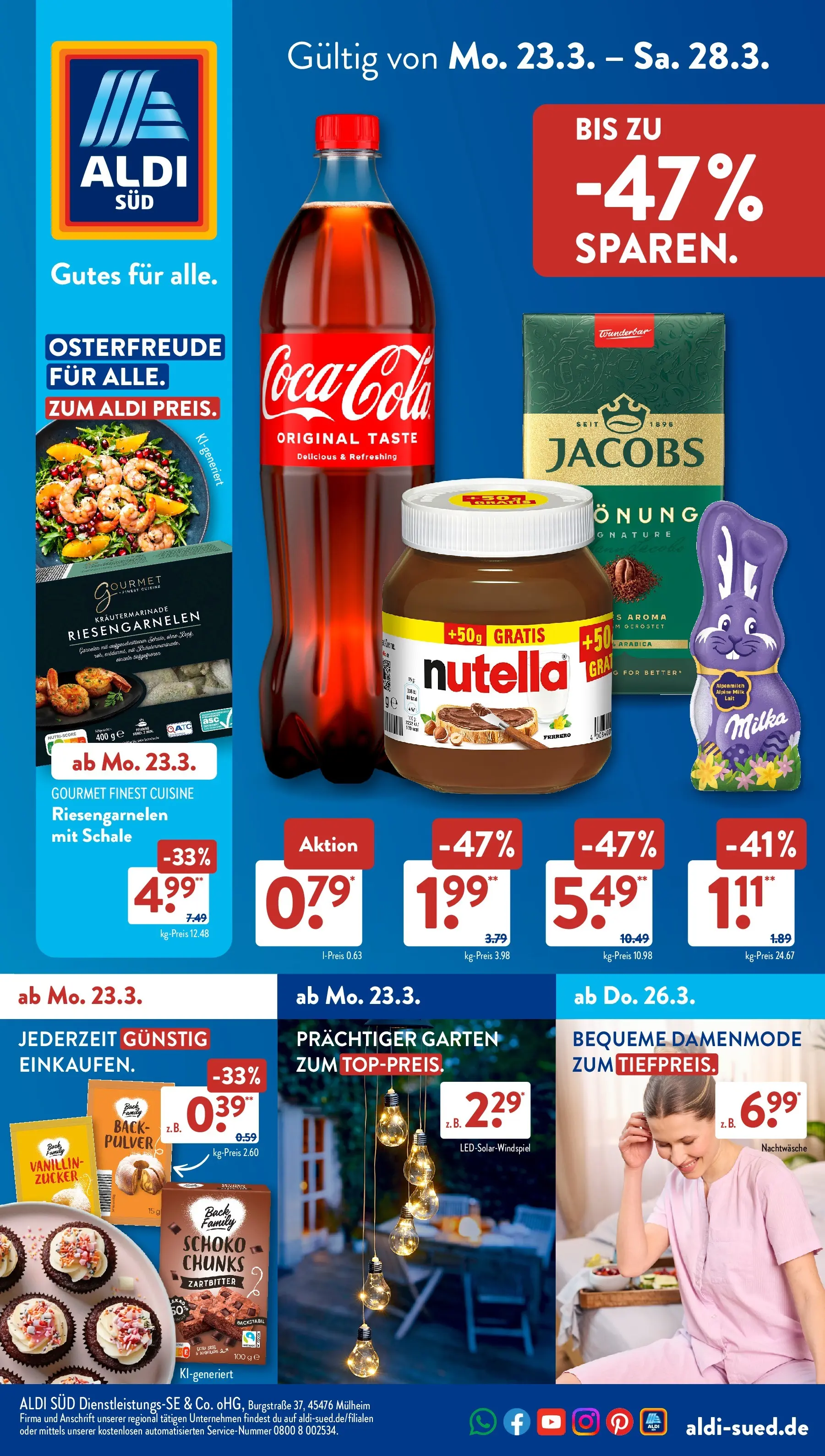Aldi Süd - Aldi Süd: Wochenangebote (ab 23.03.2026) zum Blättern | Seite: 1 | Produkte: Belavi, Milka, Zucker