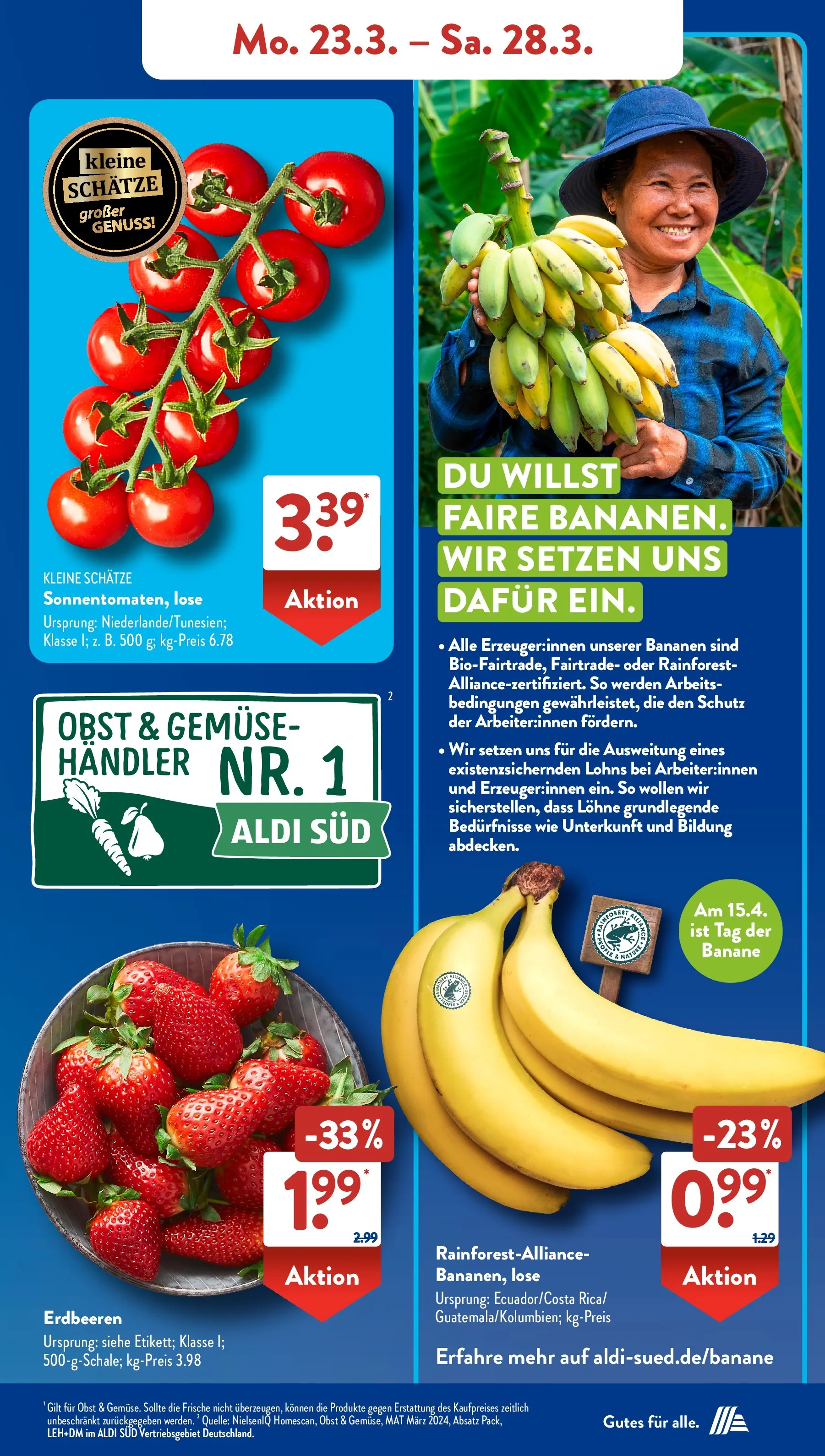 Aldi Süd - Aldi Süd: Wochenangebote (ab 23.03.2026) zum Blättern | Seite: 5 | Produkte: Bananen, Obst, Aubergine