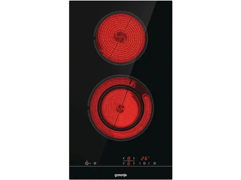 Gorenje ECT322BSC Strahlungsheizungskochfeld (300 mm breit, 2 Kochfelder, Glaskeramik, Autarkes Kochfeld)