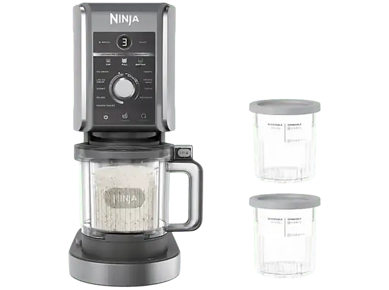 Ninja Creami Deluxe Eis-und Eisgetr&auml;nkmaschine (800 Watt, 709 ml, Schwarz/Silber)