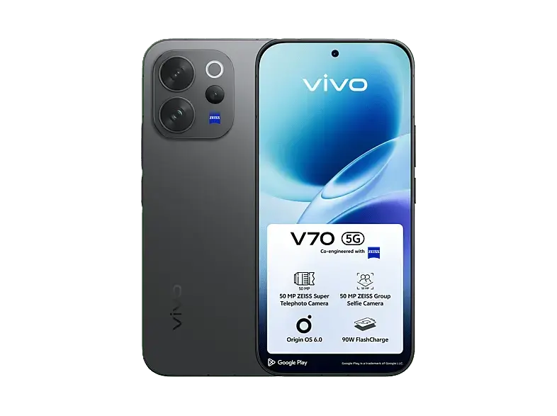 Vivo V70 5G, 256 GB, Authentic Black, Dual SIM