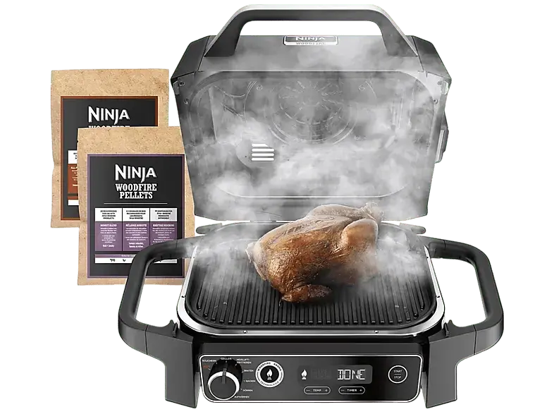 Ninja OT701DE Woodfire Outdoor Elektrogriill, Schwarz