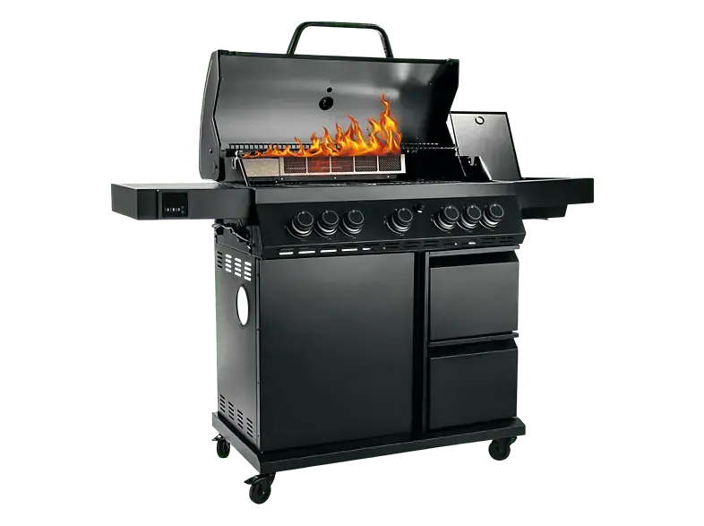 LANDMANN 19343 Cool Black 5.2 Gasgriller, Schwarz (22,5 kW)
