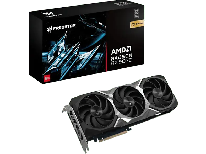 ACER Predator BiFrost Radeon AMD RX 9070 OC, 16GB GDDR6, HDMI, 3x DP; Gaming Grafikkarte