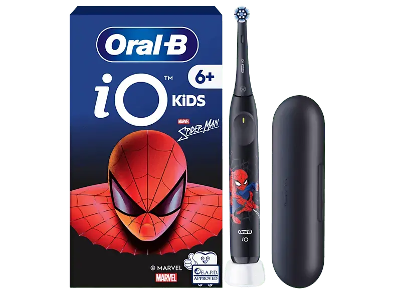 Oral-B IO Kids 6+ Spiderman Kinderzahnb&uuml;rste mit Reiseetui Rot