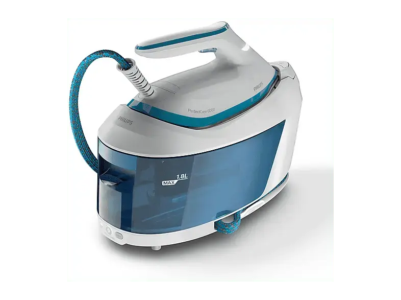 Philips PSG 6022/20 Perfect Care 6000 Series Dampfb&uuml;gelstation (6,5 bar, 2400 Watt, 1,8 l Wassertank, Wei&szlig;/Blau)
