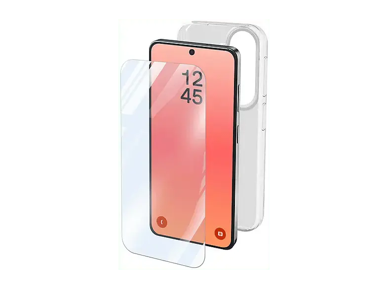 Cellular Line Protection Kit, Schutzglas & Backcover, f&uuml;r Samsung Galaxy S26+, Transparent; Schutzglas + Schutzh&uuml;lle