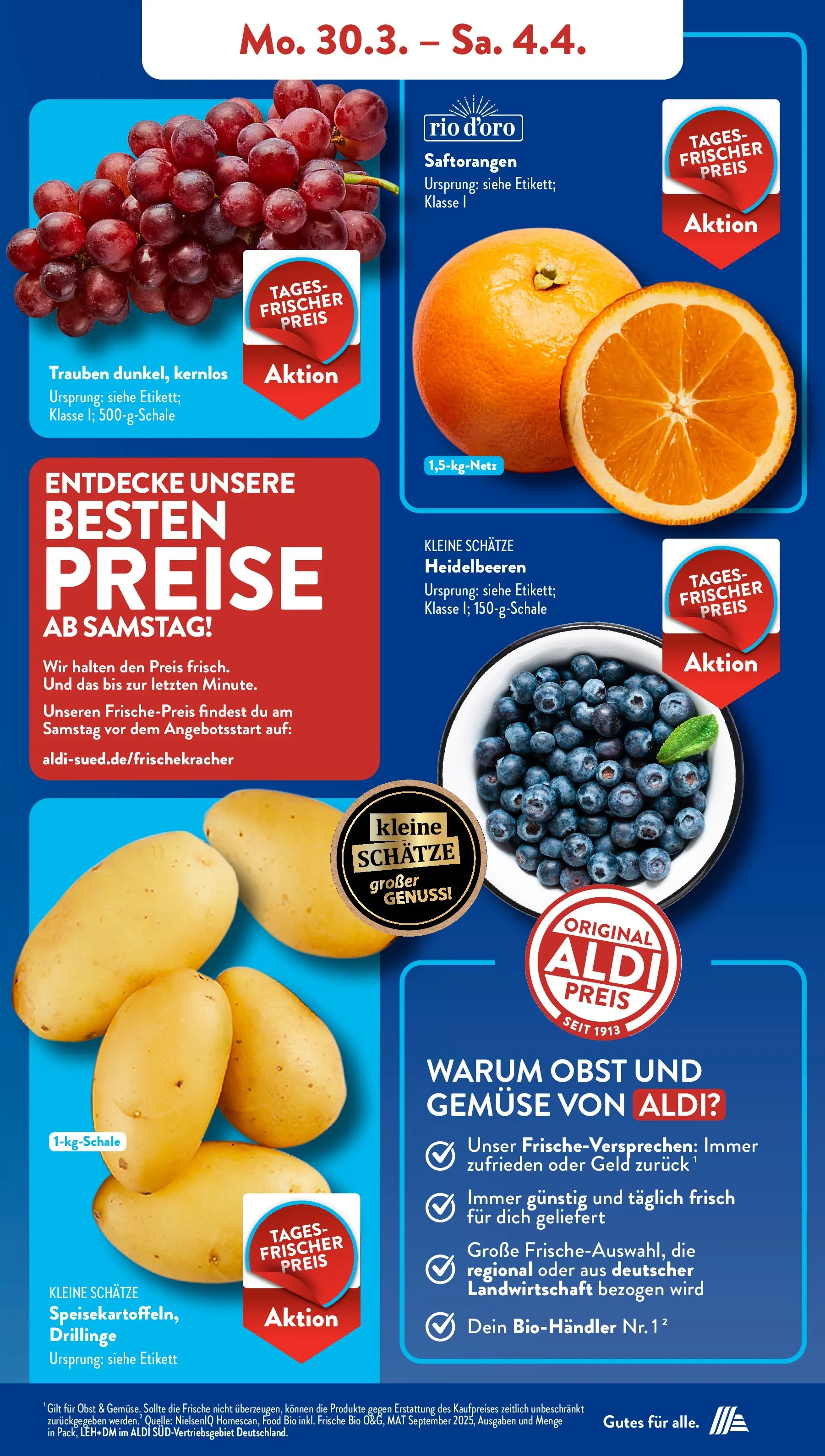 Aldi Süd - Aldi Süd: Wochenangebote (ab 29.03.2026) zum Blättern | Seite: 5 | Produkte: Trauben, Heidelbeeren, Gemüse, Obst