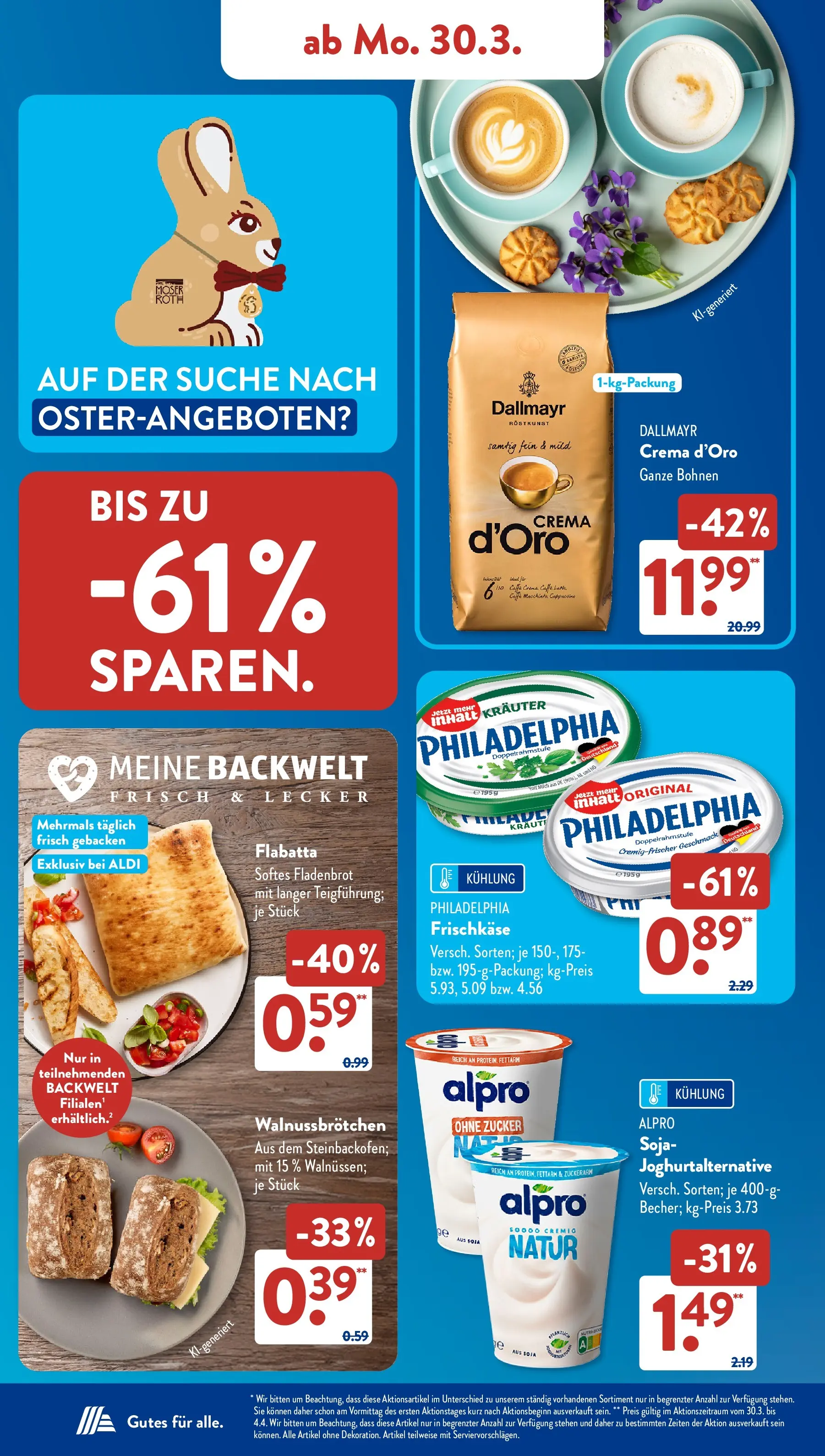 Aldi Süd - Aldi Süd: Wochenangebote (ab 29.03.2026) zum Blättern | Seite: 6 | Produkte: Philadelphia, Dallmayr, Alpro, Zucker