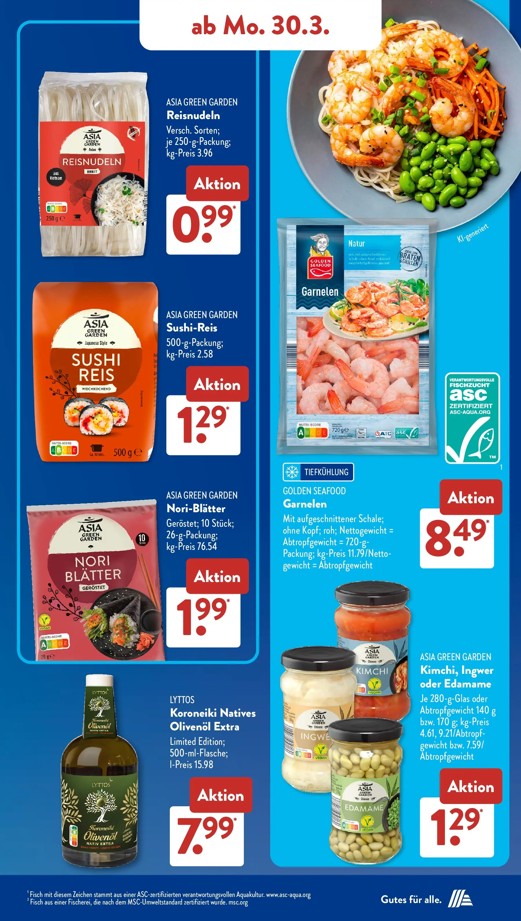 Aldi Süd - Aldi Süd: Wochenangebote (ab 29.03.2026) zum Blättern | Seite: 15 | Produkte: Olivenol, Garnelen, Fisch, Reis