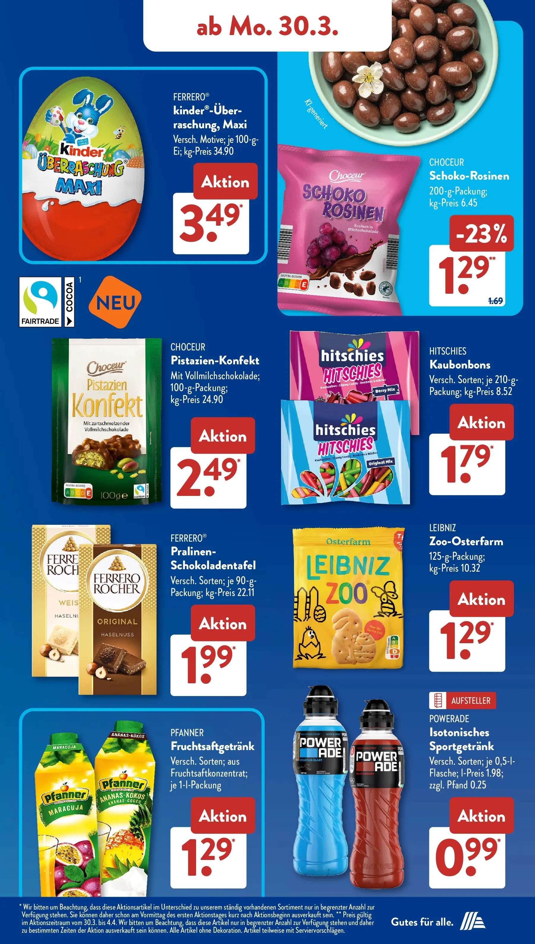Aldi Süd - Aldi Süd: Wochenangebote (ab 29.03.2026) zum Blättern | Seite: 19 | Produkte: Ananas, Pistazien, Rosinen, Powerade