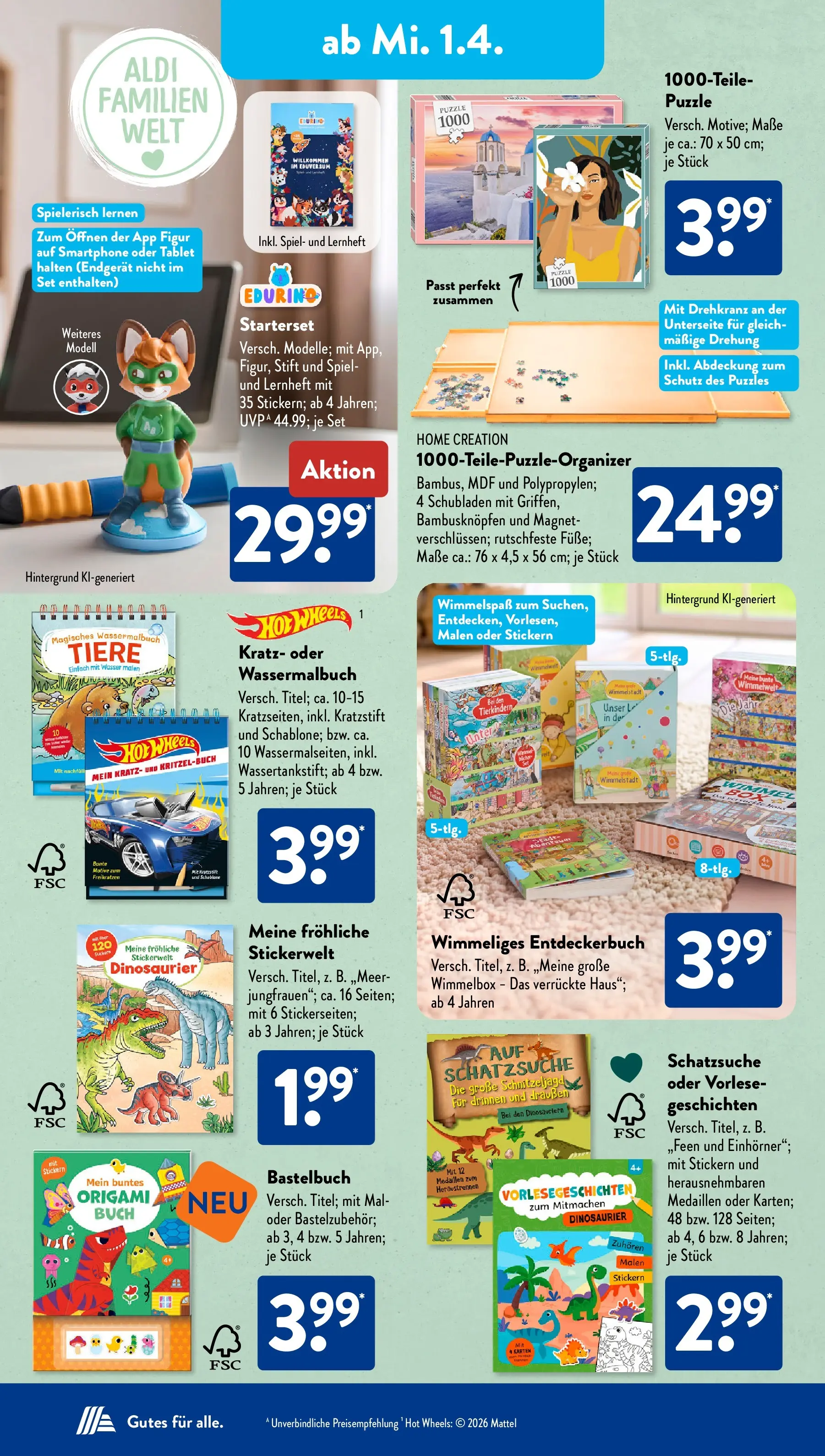 Aldi Süd - Aldi Süd: Wochenangebote (ab 29.03.2026) zum Blättern | Seite: 30 | Produkte: Spiel, Wasser, Home creation, Tablet