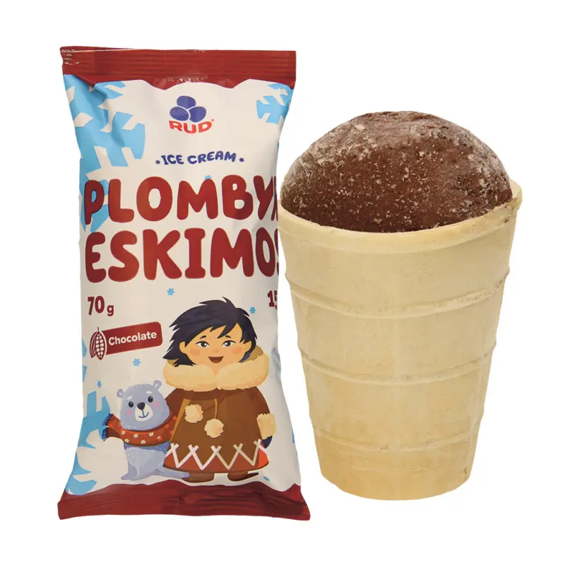 Eskimos - Eis mit Schokoladengeschmack im Waffelbecher
