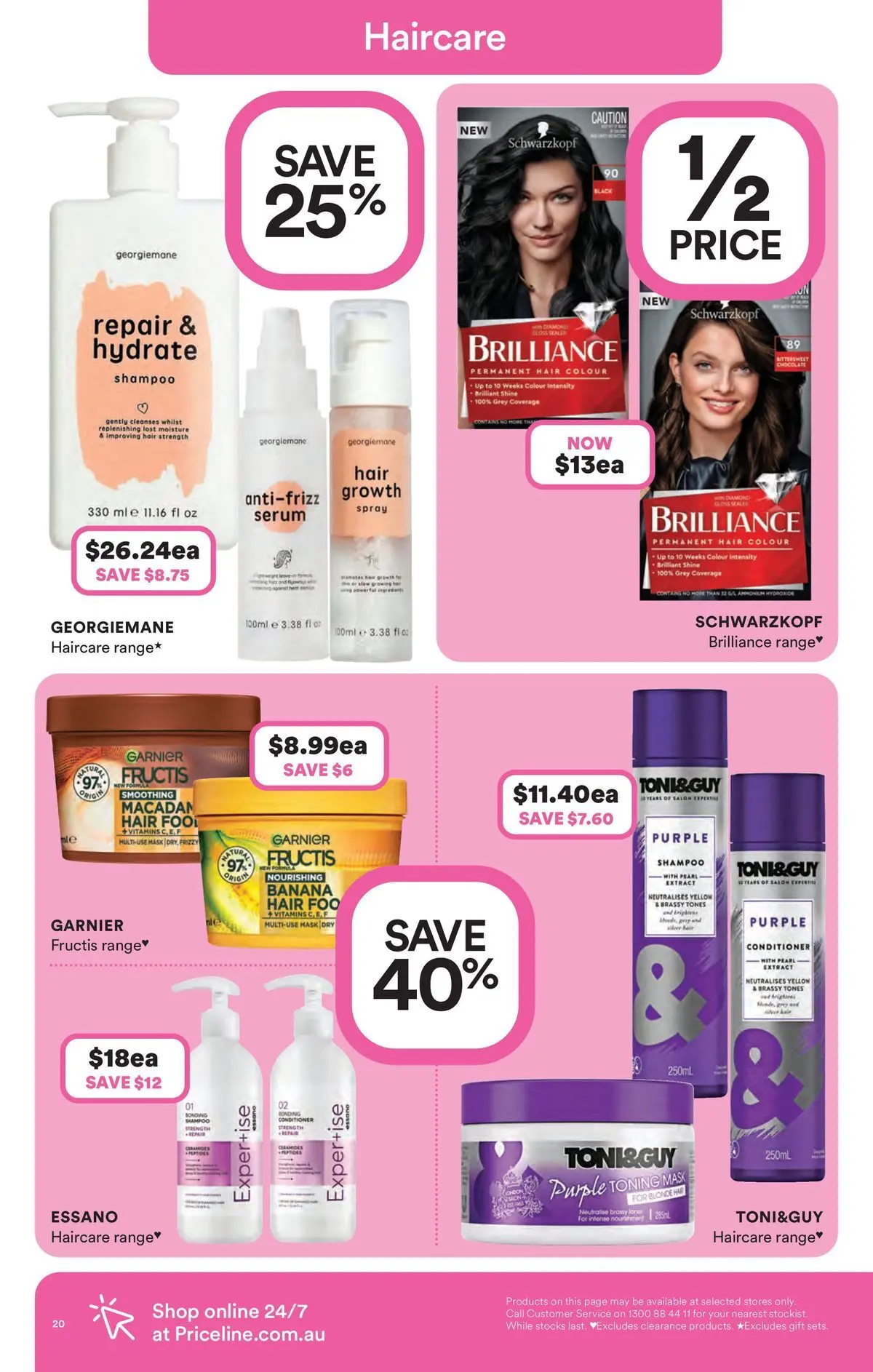Priceline Pharmacy catalogue Narre Warren - 26/03/2026 > weekly / monthly specials | Page: 20 | Products: Shampoo, Conditioner, Hair colour, Mask