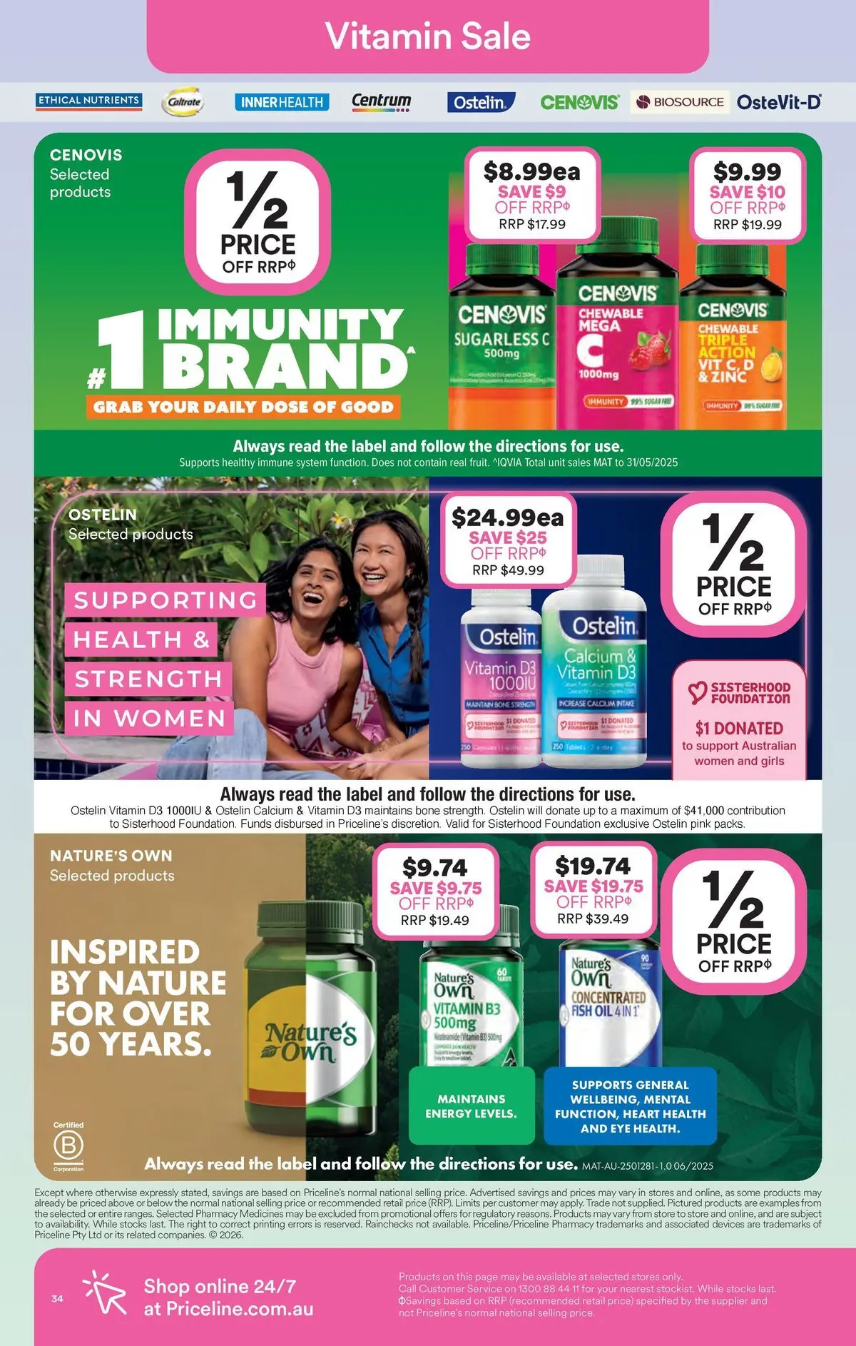 Priceline Pharmacy catalogue Narre Warren - 26/03/2026 > weekly / monthly specials | Page: 34 | Products: Fish, Nutrients, Vitamin, Zinc