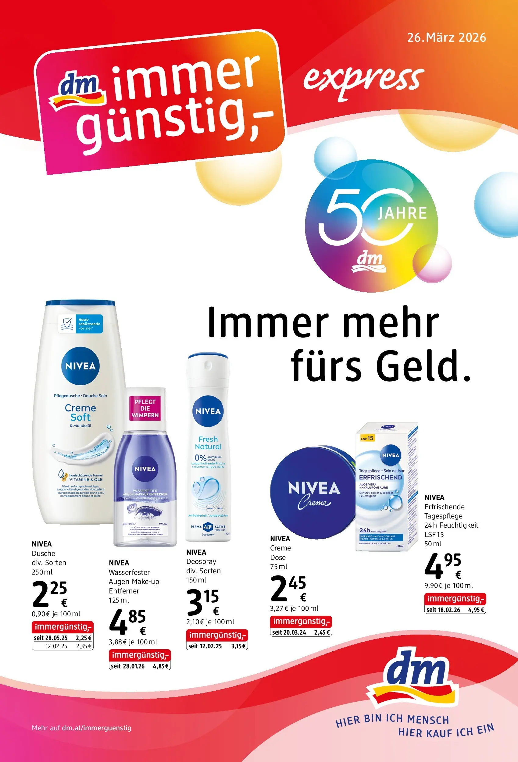 dm drogerie markt - dm: Journal Express von 25.03.2026 - Aktuelle Angebote | Seite: 1 | Produkte: Dusche, Creme, Deodorant
