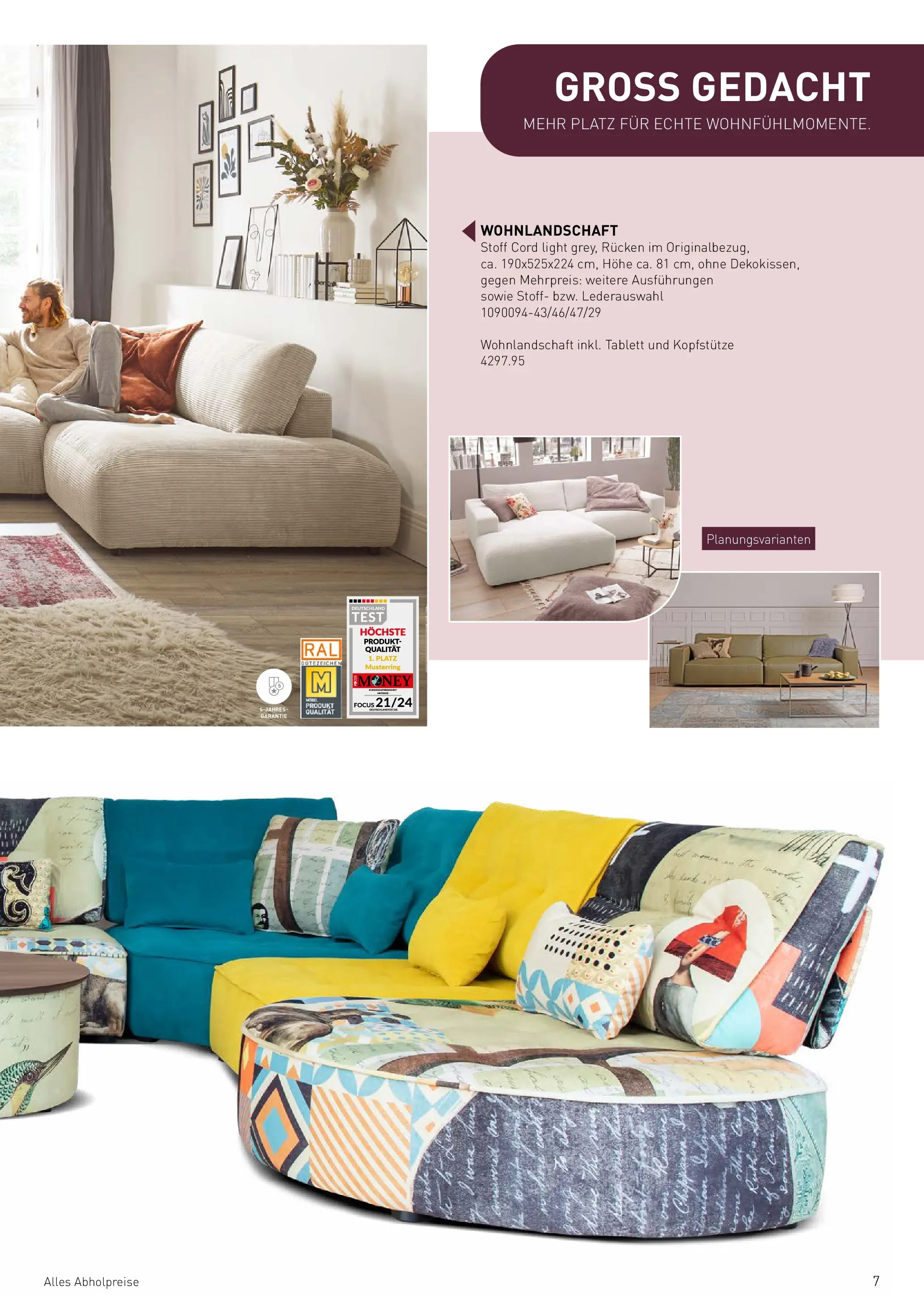 Möbel Martin Wohnfühlen neu entdecken (ab 07.04.2026) zum Blättern | Seite: 7 | Produkte: Wohnlandschaft