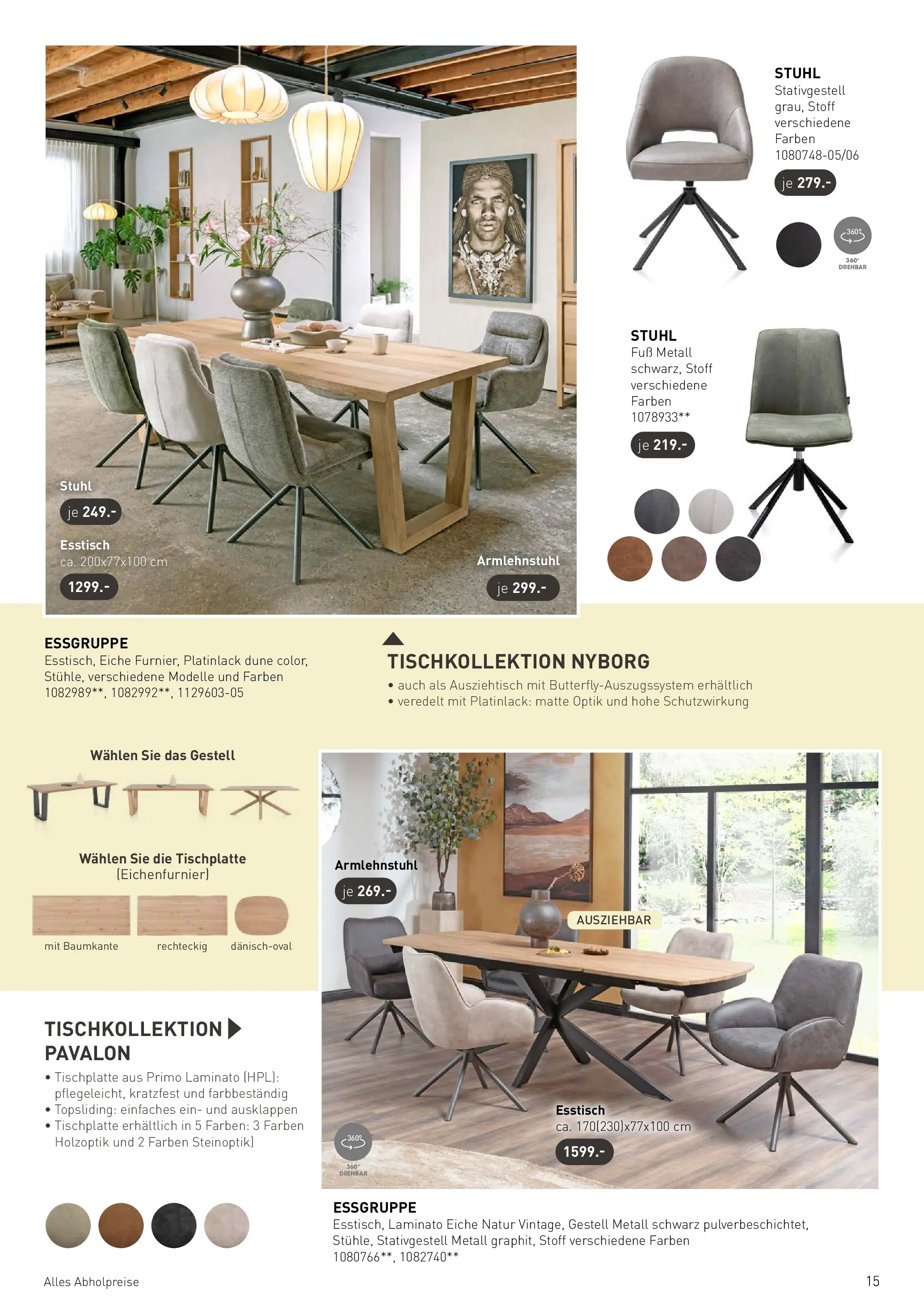 Möbel Martin Wohnfühlen neu entdecken (ab 07.04.2026) zum Blättern | Seite: 15 | Produkte: Esstisch, Essgruppe, Stuhl