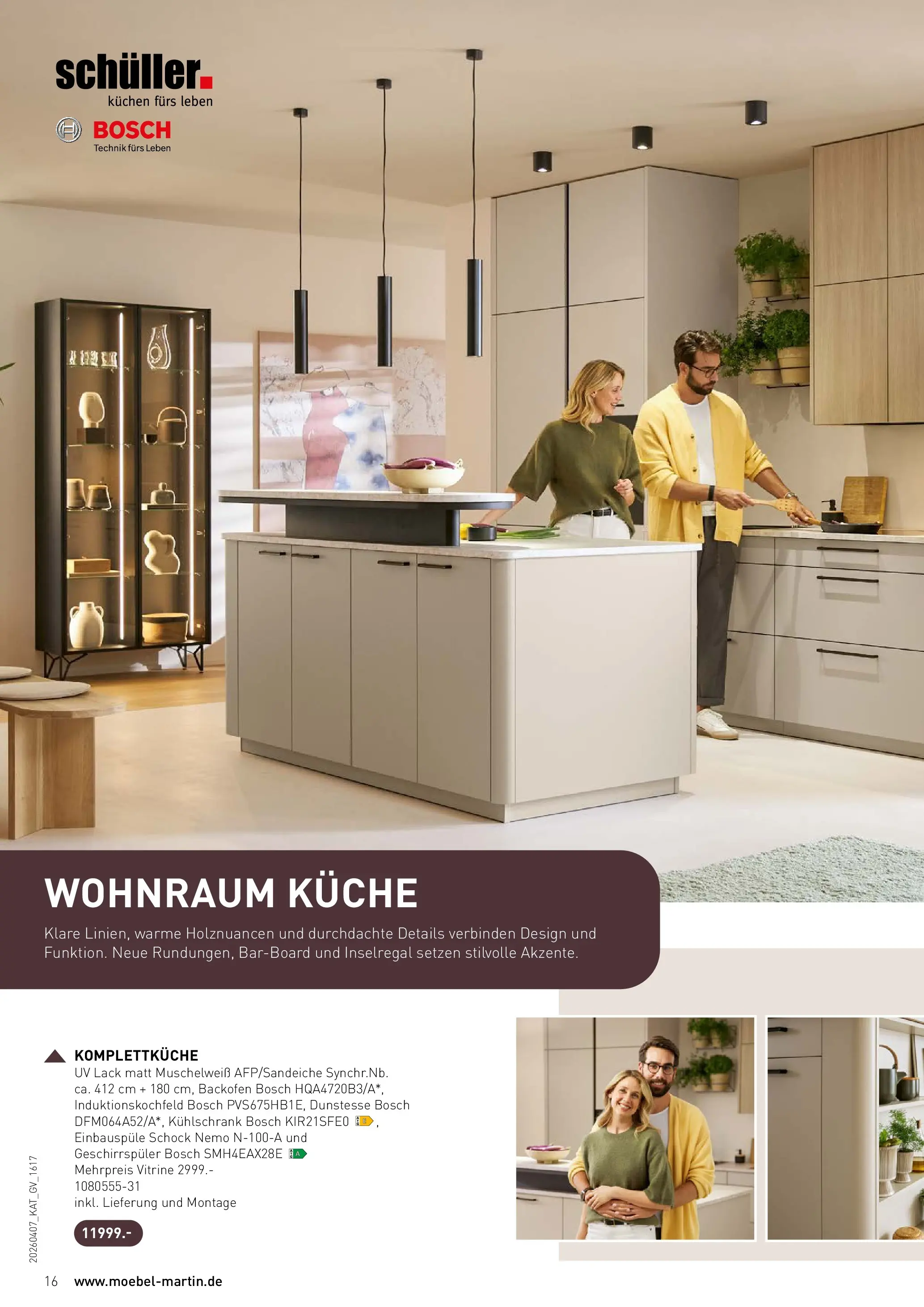 Möbel Martin Wohnfühlen neu entdecken (ab 07.04.2026) zum Blättern | Seite: 16 | Produkte: Bosch, Geschirrspüler, Vitrine, Kühlschrank