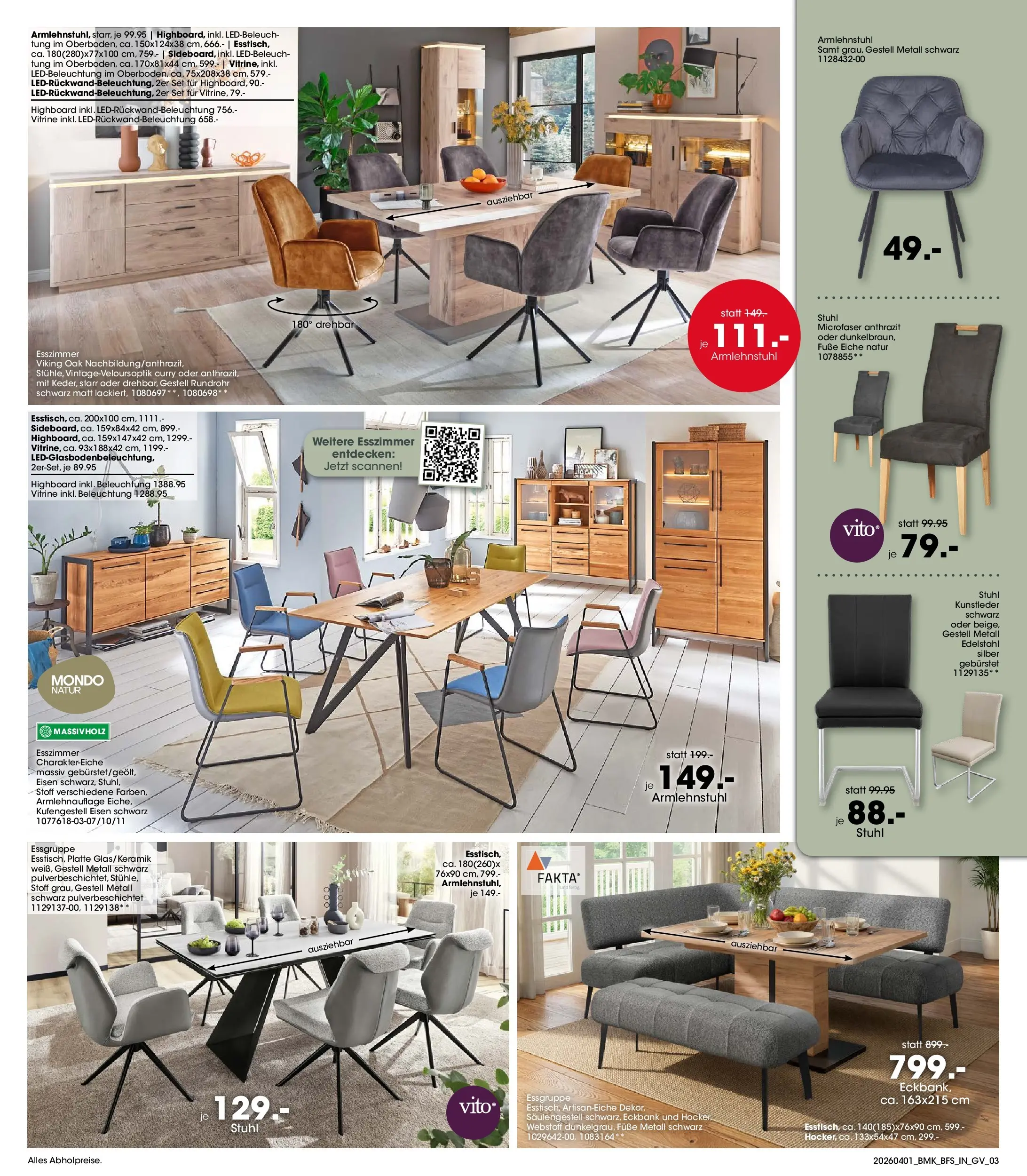 Möbel Martin - Möbel Martin: Wochenangebote (ab 31.03.2026) zum Blättern | Seite: 3 | Produkte: HIghboard, Eckbank, Essgruppe, Vitrine